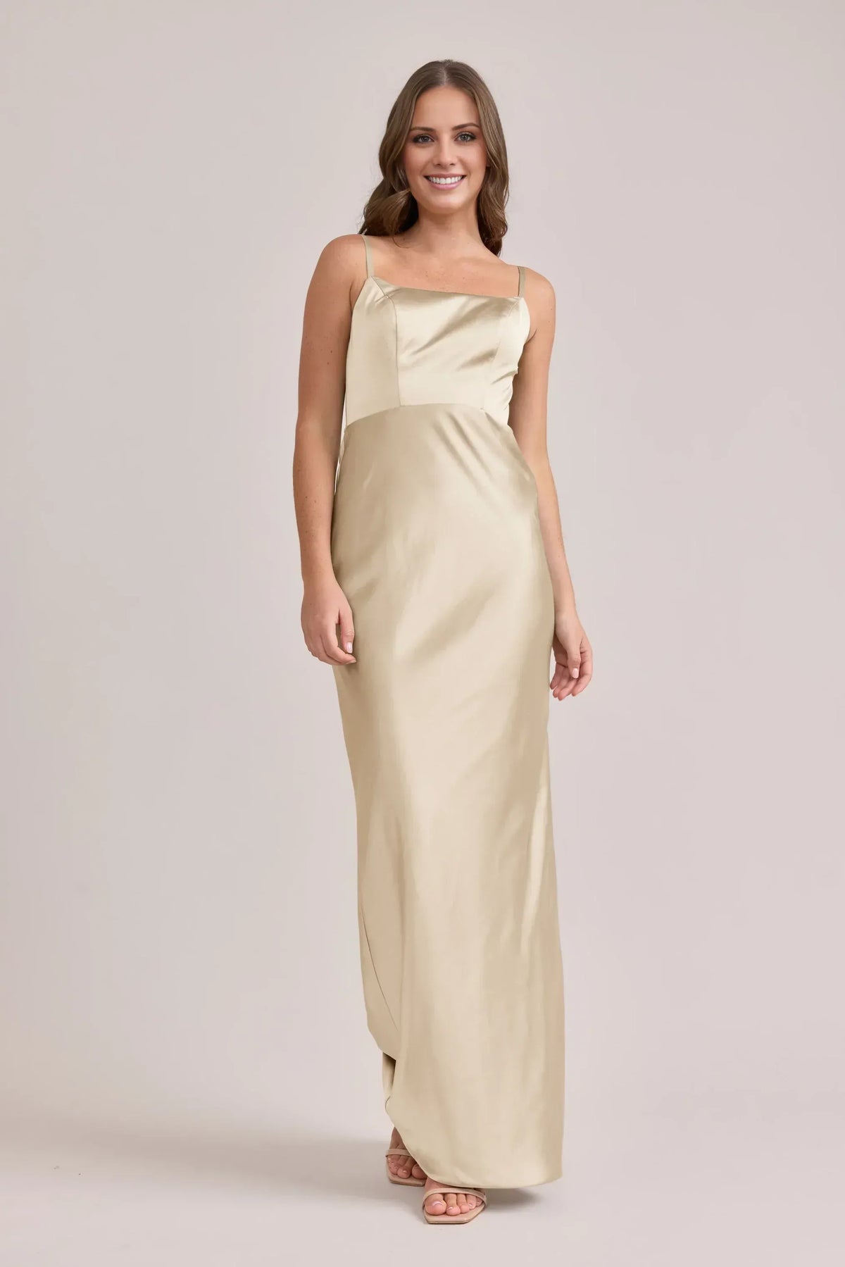 Mermaid Spaghetti Strap Satin High Slit Wedding Dress - Yihuiw by Yihuiw