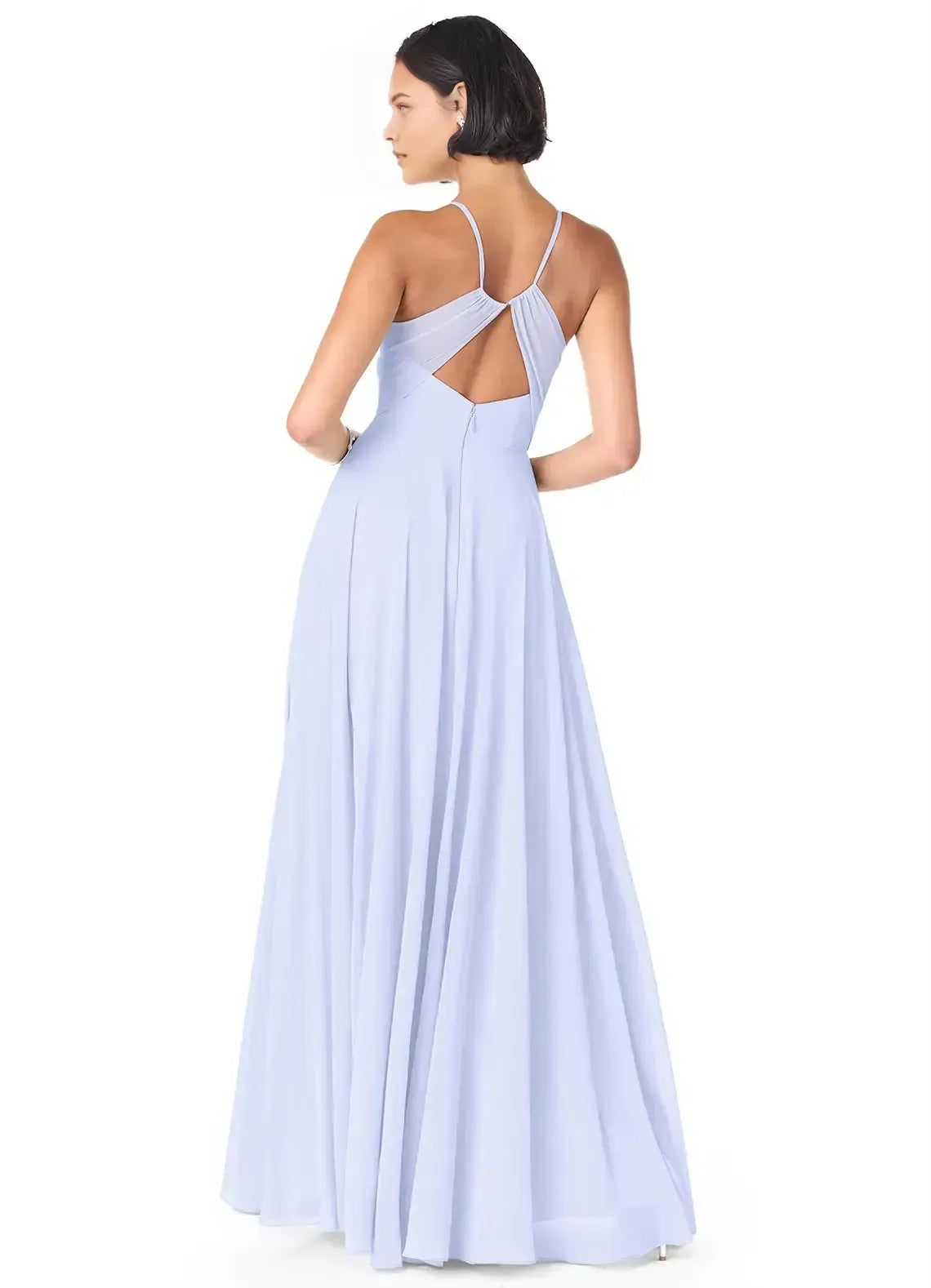 A-Line V-Neck Chiffon Cutout Wedding Dress - Yihuiw by Yihuiw