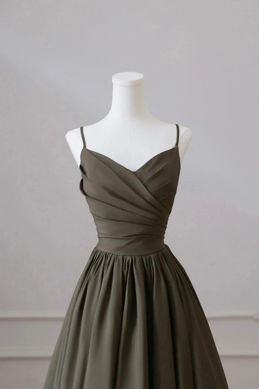 Spaghetti Strap Satin Long Prom Dress A-Line V Neck Party Dress simple gentle atmospheric and unique desi Bring summer by YiHuiw