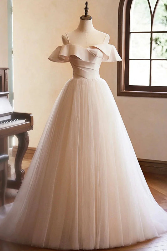 Spaghetti Straps Floor Length Prom Dresses A-Line Sleeveless Backless Evening Party Dress simple gentle atmospheric and unique desi Bring summer by YiHuiw
