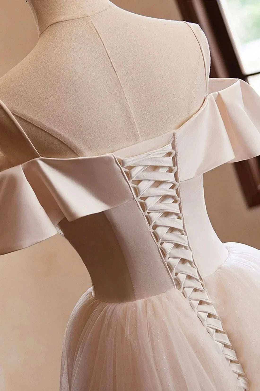 Spaghetti Straps Floor Length Prom Dresses A-Line Sleeveless Backless Evening Party Dress simple gentle atmospheric and unique desi Bring summer by YiHuiw