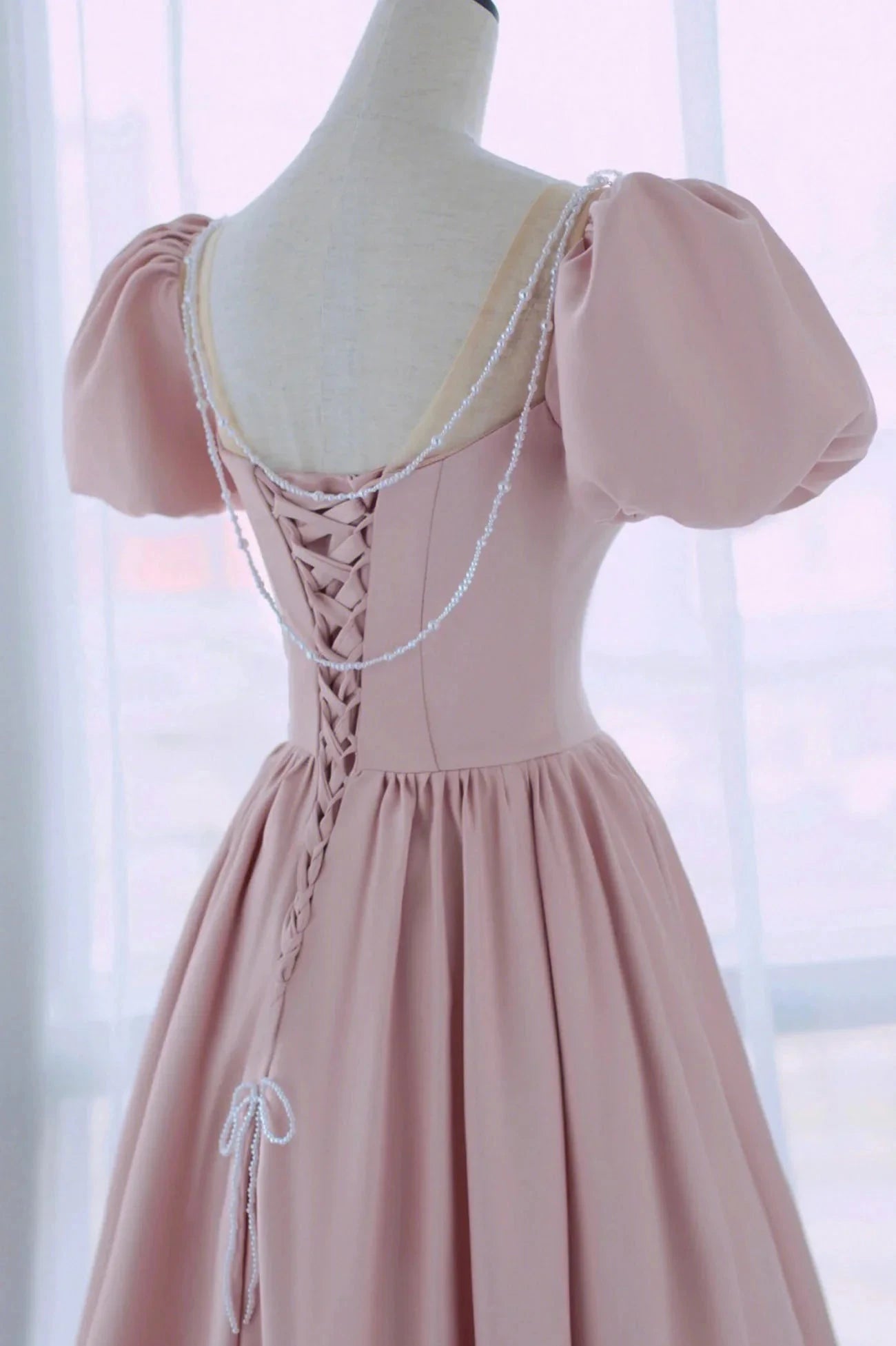 Spaghetti Straps Tulle Short Prom Dress Pink A-Line Evening Party Dress simple gentle atmospheric and unique desi Bring summer colors to enhance white by YiHuiw