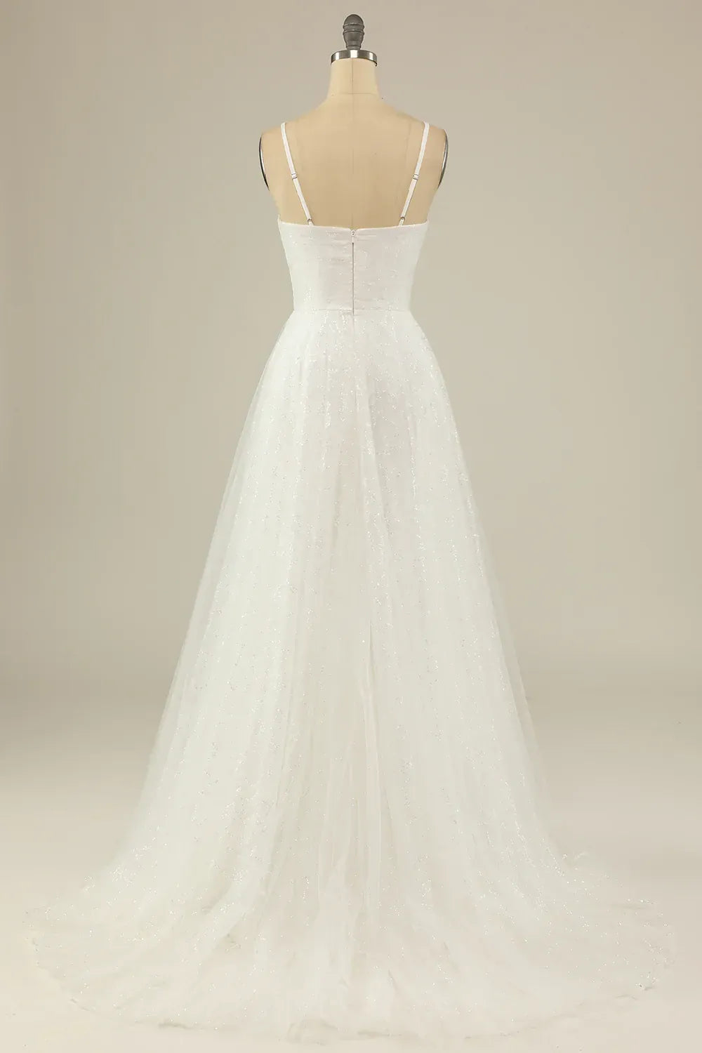 A-Line Tulle Train Wedding Dress - Yihuiw by Yihuiw
