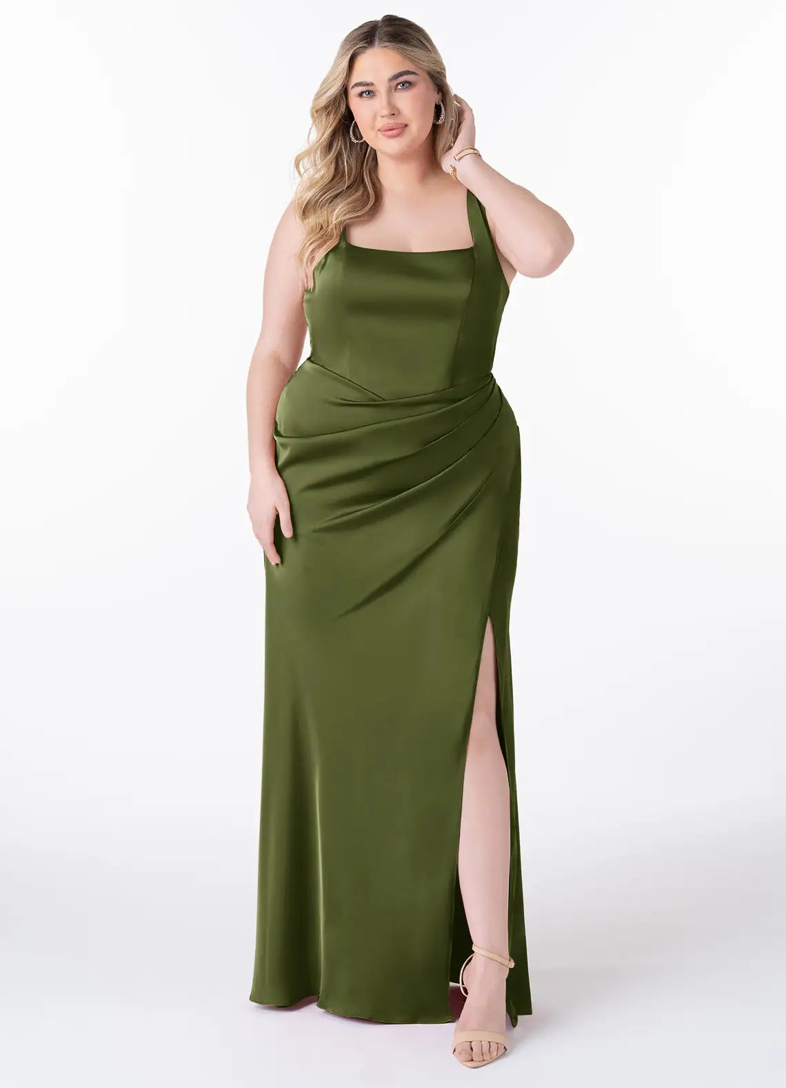Spaghetti Strap High Slit Floor-Length Wedding Dress - Yihuiw by Yihuiw