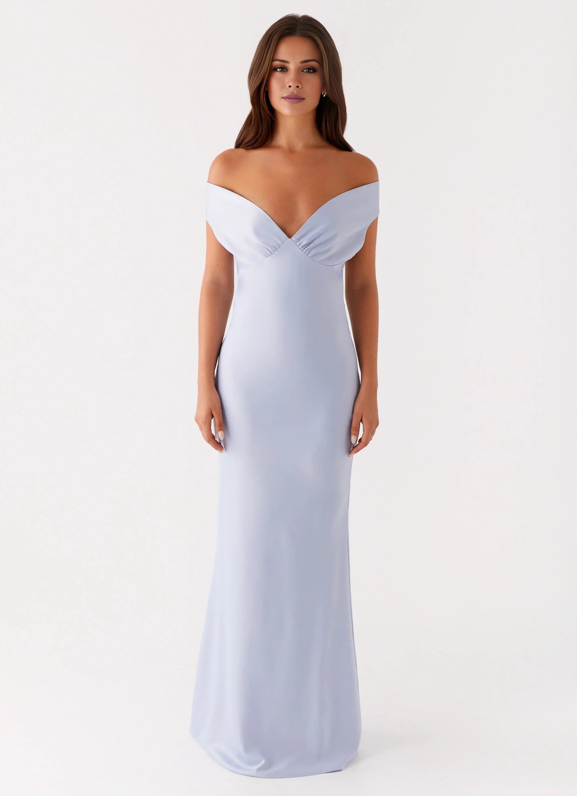 Statement-Making Sheath Off-Shoulder Neck Sleeveless Ruched Open-Back Floor-Length Prom Dress
