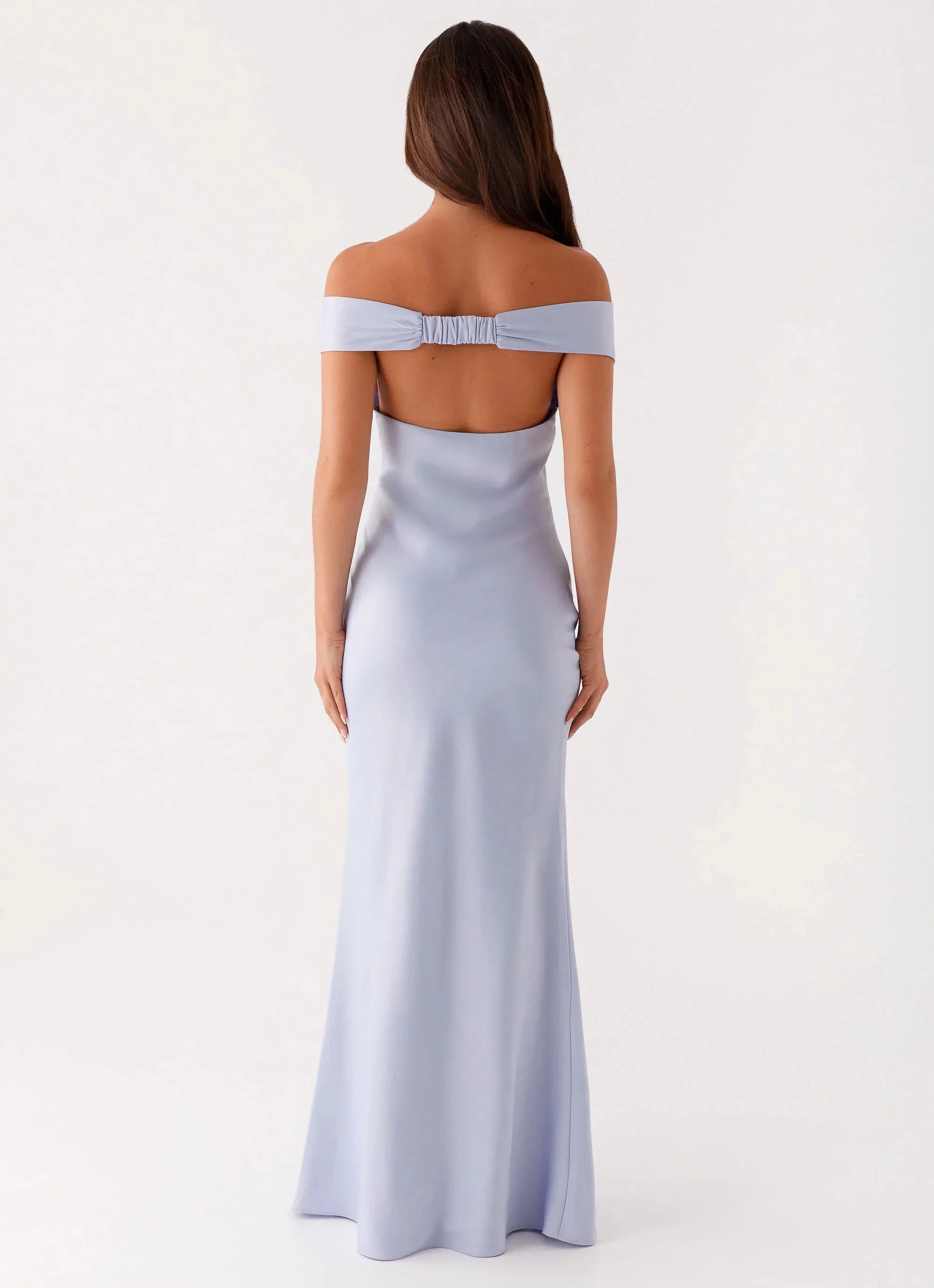 Statement-Making Sheath Off-Shoulder Neck Sleeveless Ruched Open-Back Floor-Length Prom Dress by YiHuiw