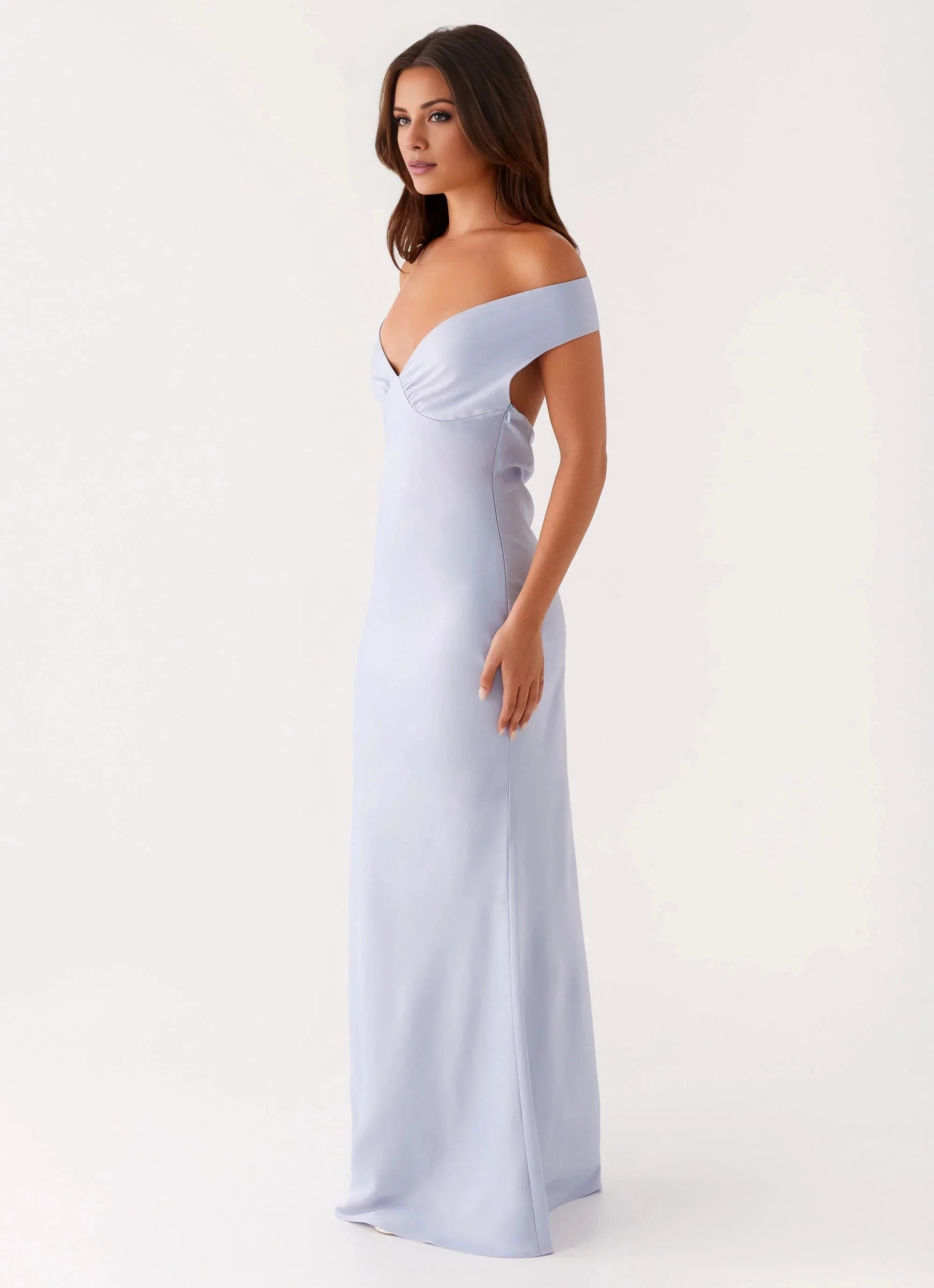Statement-Making Sheath Off-Shoulder Neck Sleeveless Ruched Open-Back Floor-Length Prom Dress by YiHuiw