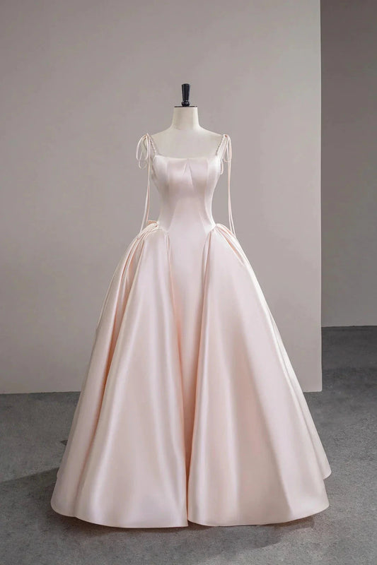 Strap Satin Long Prom Dress Beautiful A-Line Evening Party Dress simple gentle atmospheric and unique desi Brin by YiHuiw