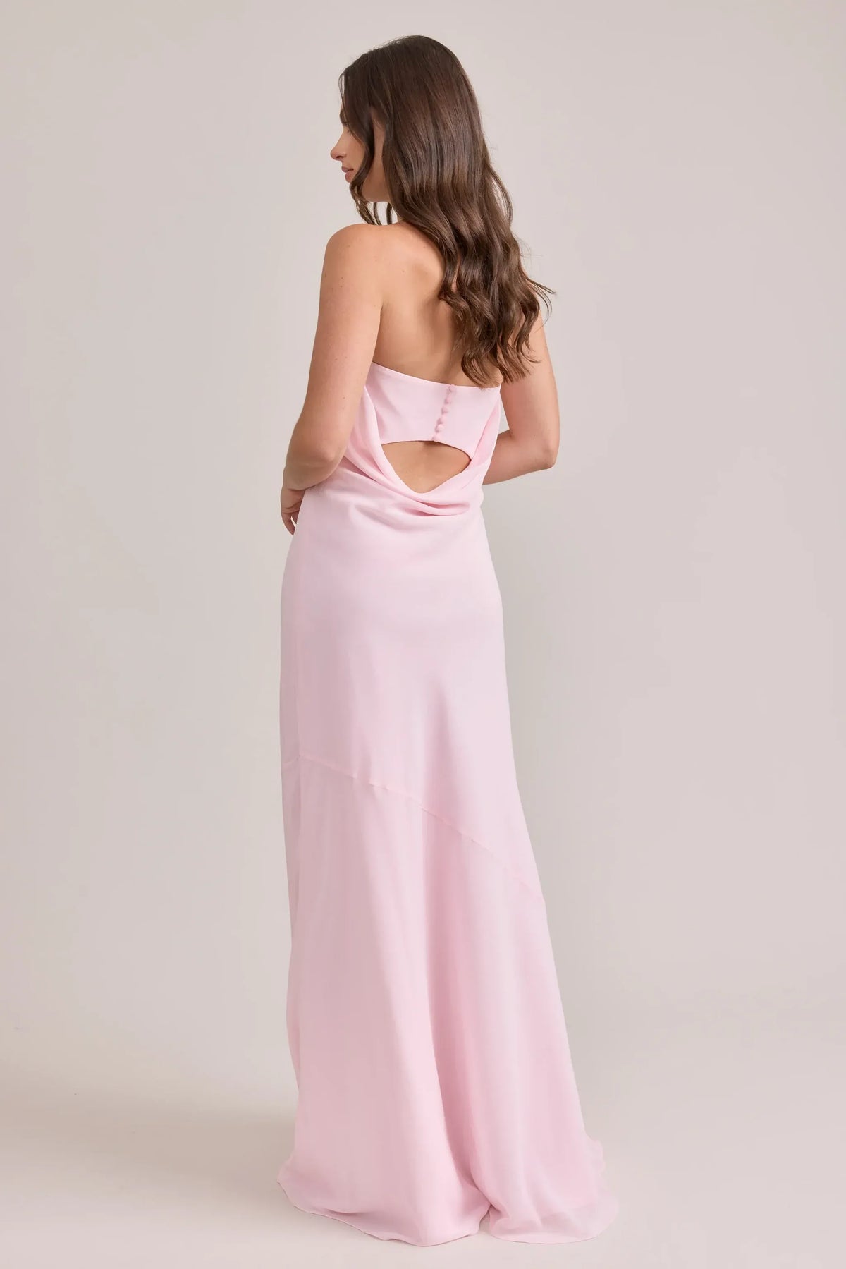 Mermaid Strapless Chiffon Button Back Wedding Dress - Yihuiw by Yihuiw