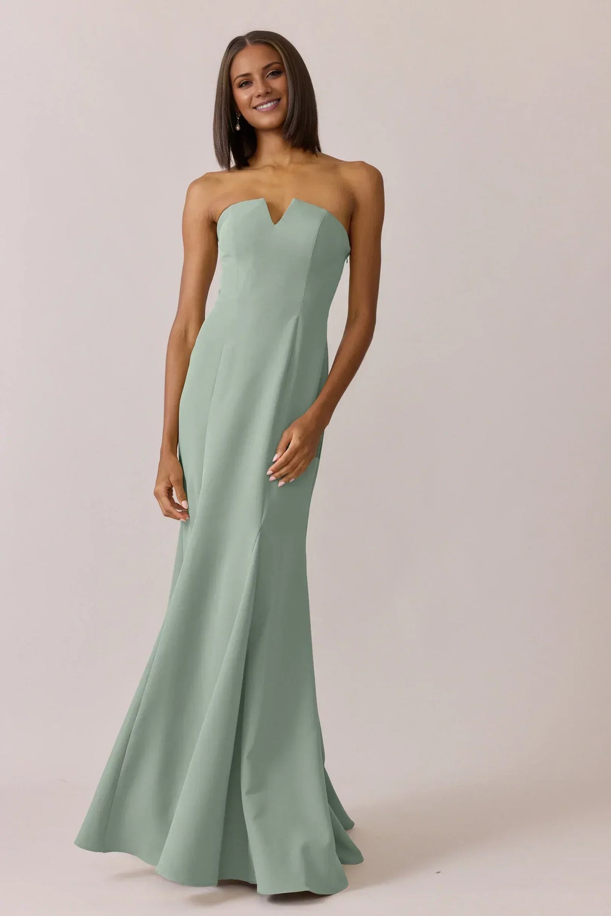 Mermaid Strapless Crepe Wedding Dress - Yihuiw by Yihuiw