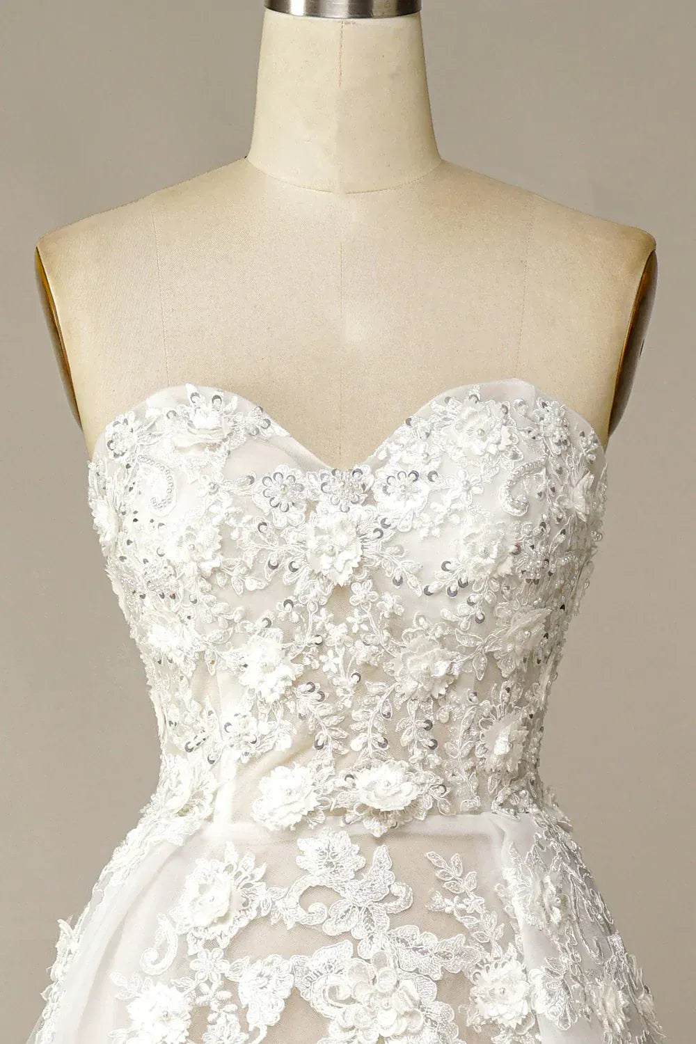 A-Line Sweetheart Tulle Train Wedding Dress - Yihuiw by Yihuiw