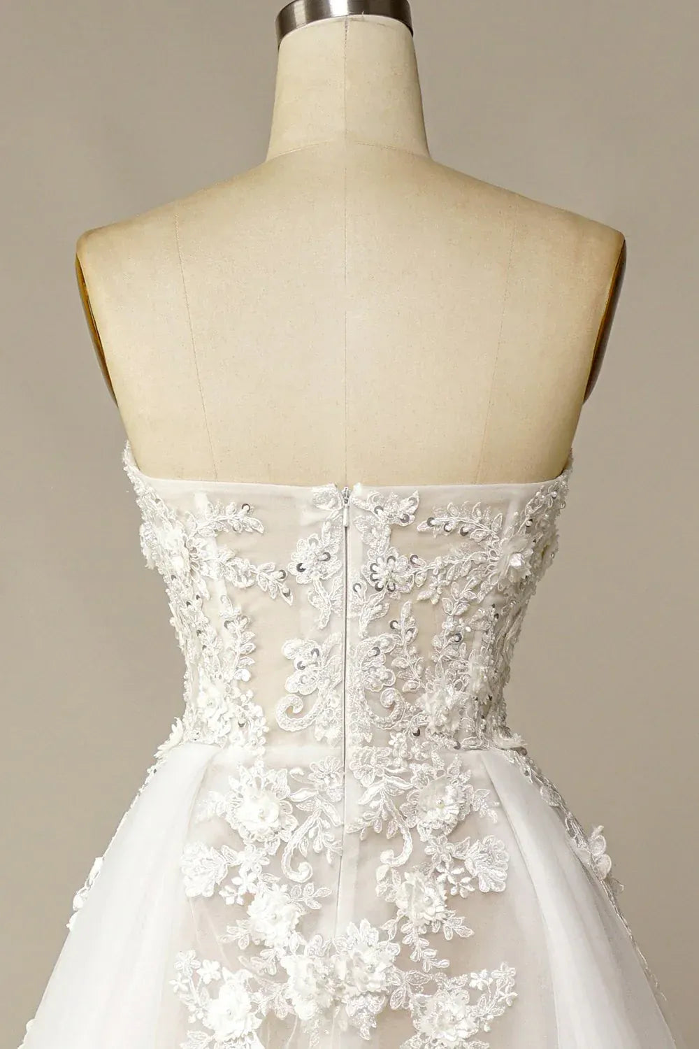 A-Line Sweetheart Tulle Train Wedding Dress - Yihuiw by Yihuiw