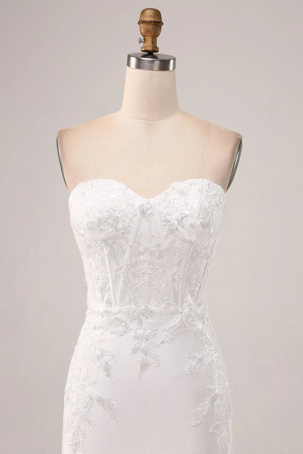 Mermaid Sweetheart Chiffon Lace-Up Back Train Wedding Dress - Yihuiw by Yihuiw