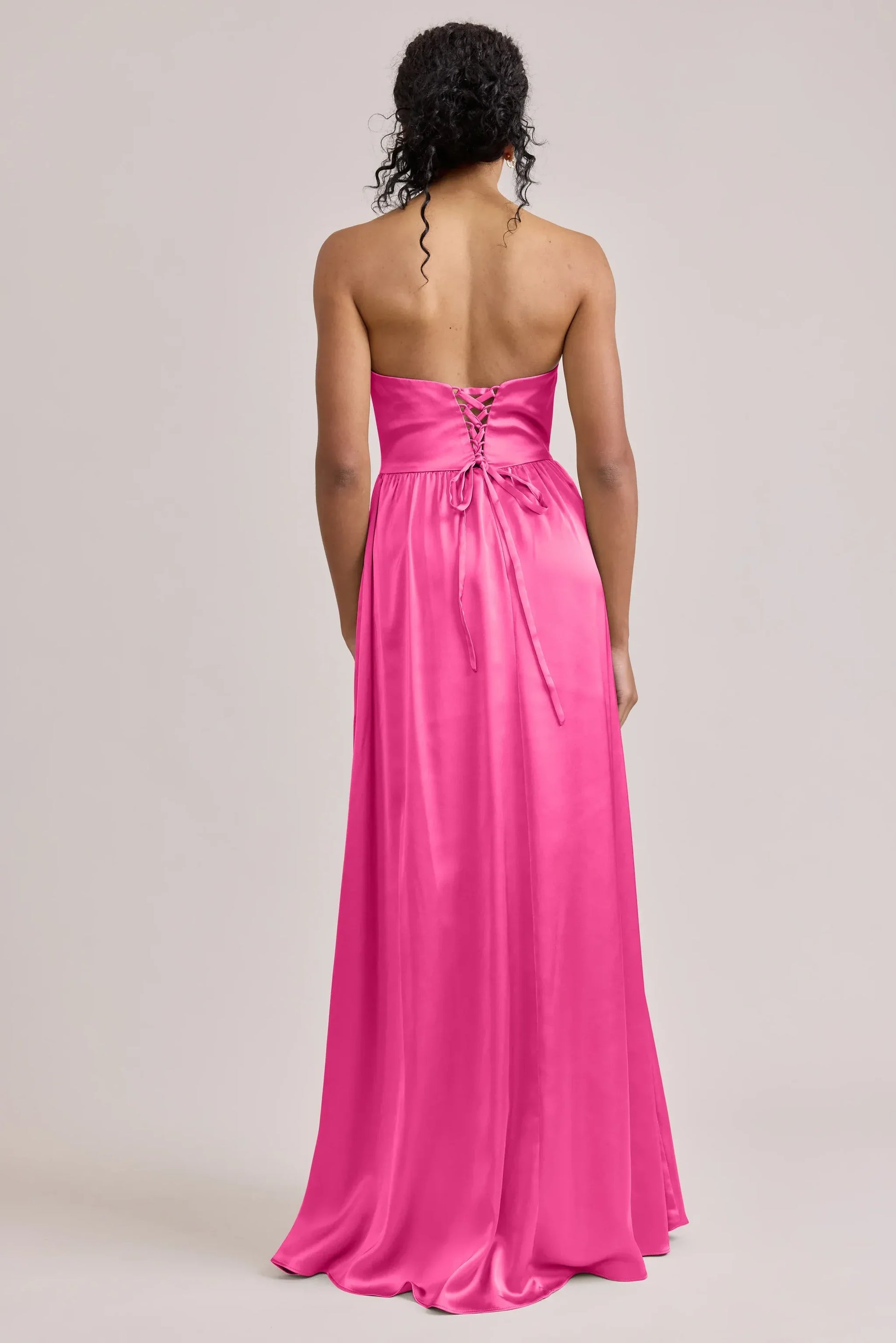 A-Line Sweetheart Satin Lace-Up Back High Slit Wedding Dress - Yihuiw by Yihuiw