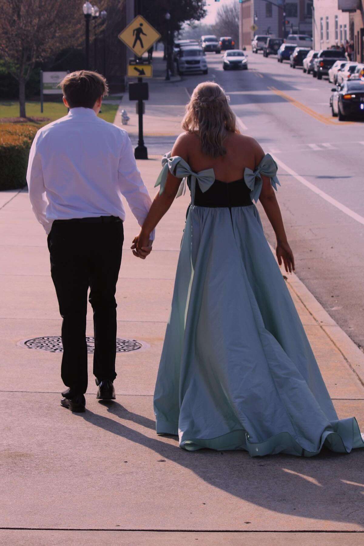 Strapless Velvet Prom Dress with Contrast Bow Detail & Detachable Overskirt by JiMiss Dresses