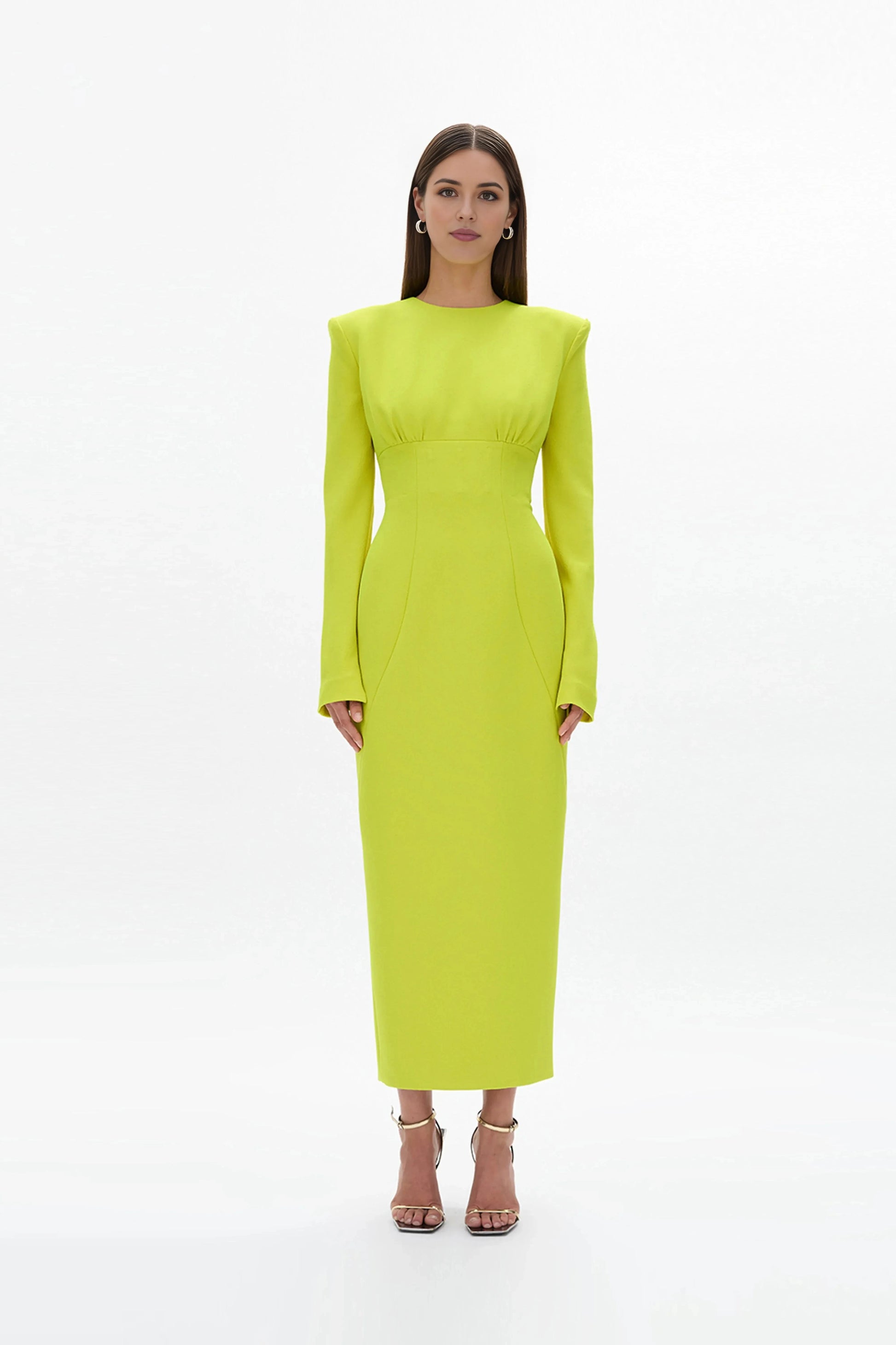 Structured Sheath Crew Neck Long Sleeve Zipper Back Floor Length For Sale Prom Dress by YiHuiw