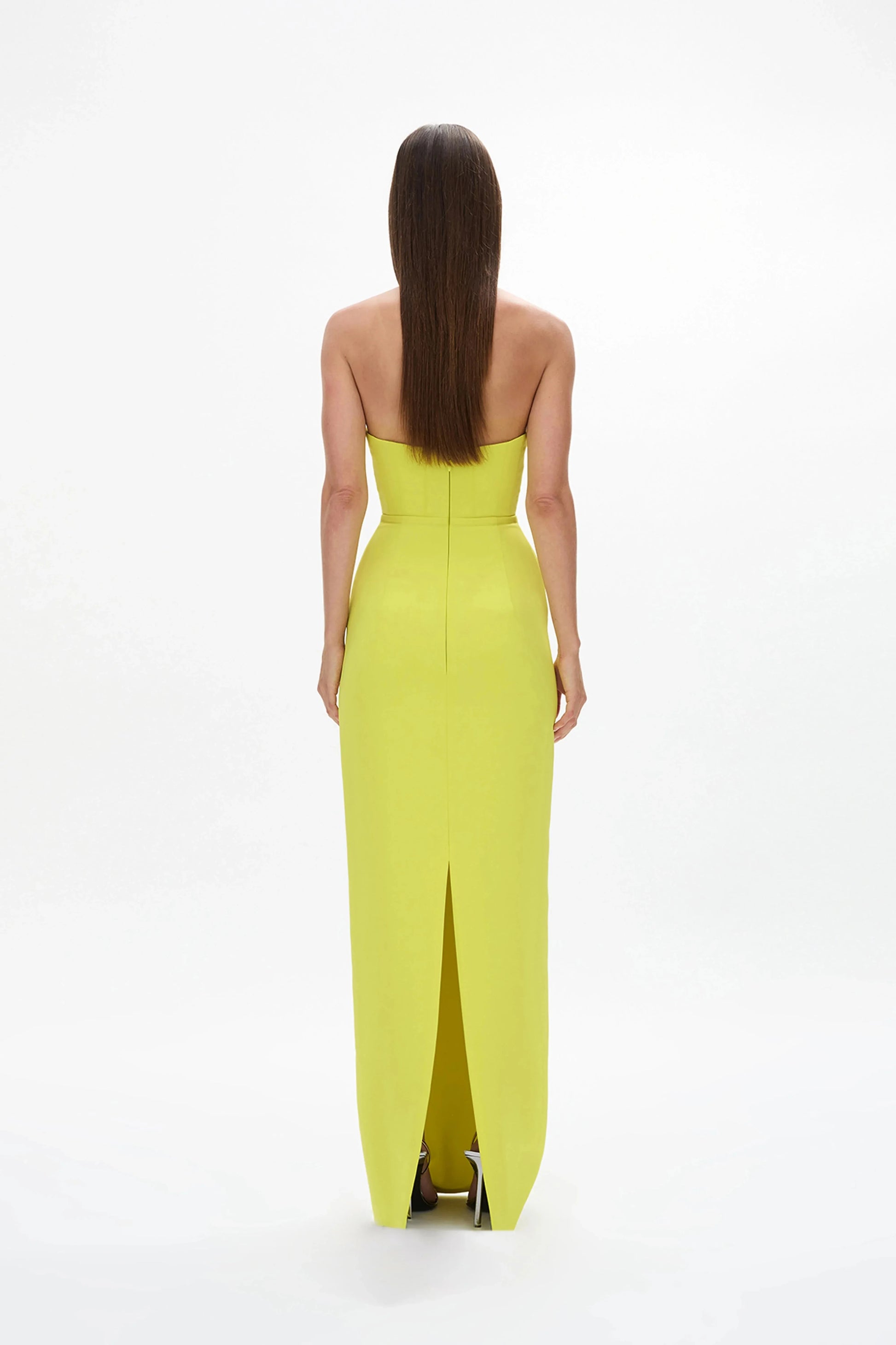Structured Sheath Halter Neck Sleeveless Zipper Back High Slit Floor Length For Women Prom Dress by YiHuiw