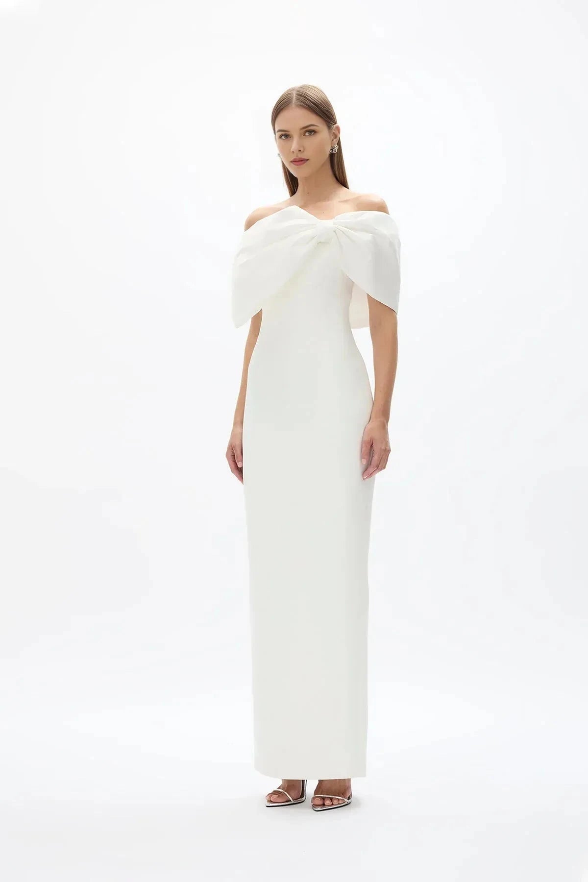 Structured Sheath Off the Shoulder Sleeveless Zipper Back High Slit Floor Length For Sale Prom Dress by YiHuiw