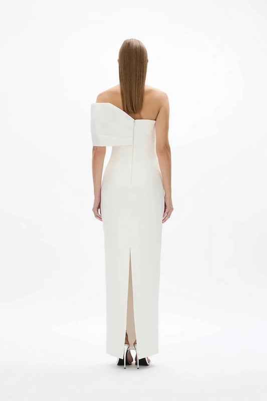 Structured Sheath Off the Shoulder Sleeveless Zipper Back High Slit Floor Length For Sale Prom Dress by YiHuiw