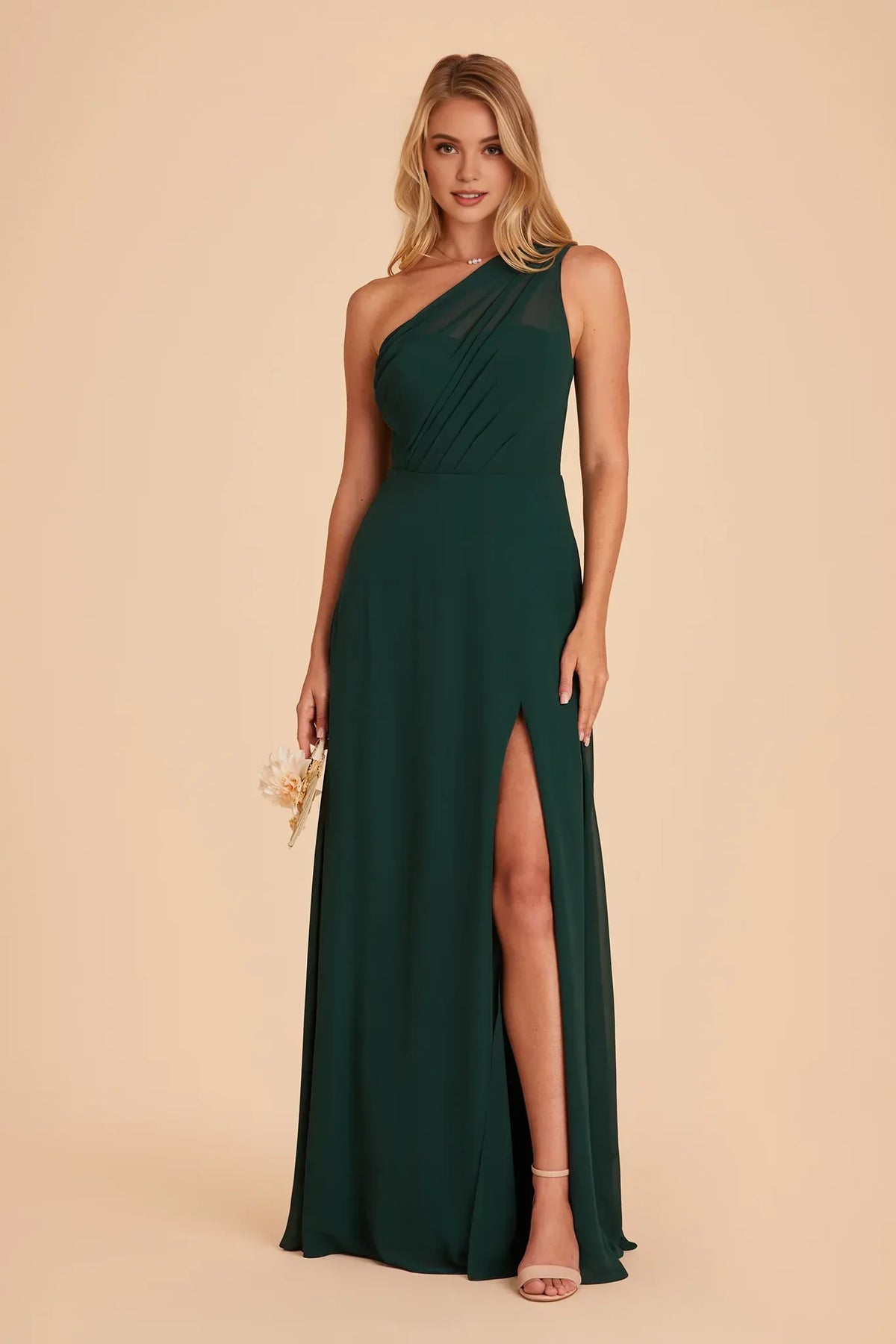 A-Line One-Shoulder Floor-Length Wedding Dress - Yihuiw by Yihuiw