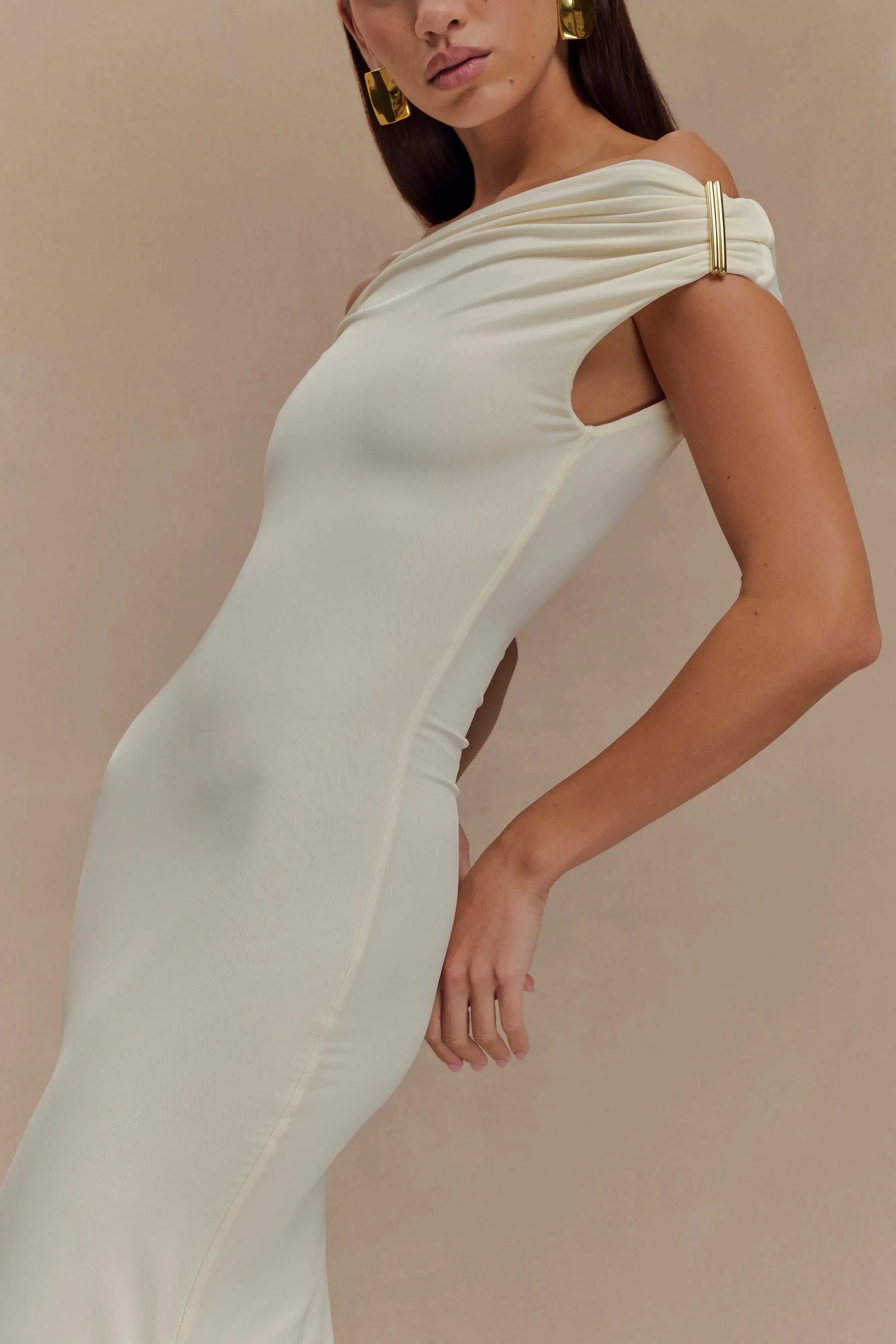Stylish Mermaid Off Shoulder Cap Sleeve Ruched Back Floor Length Prom Dress by YiHuiw