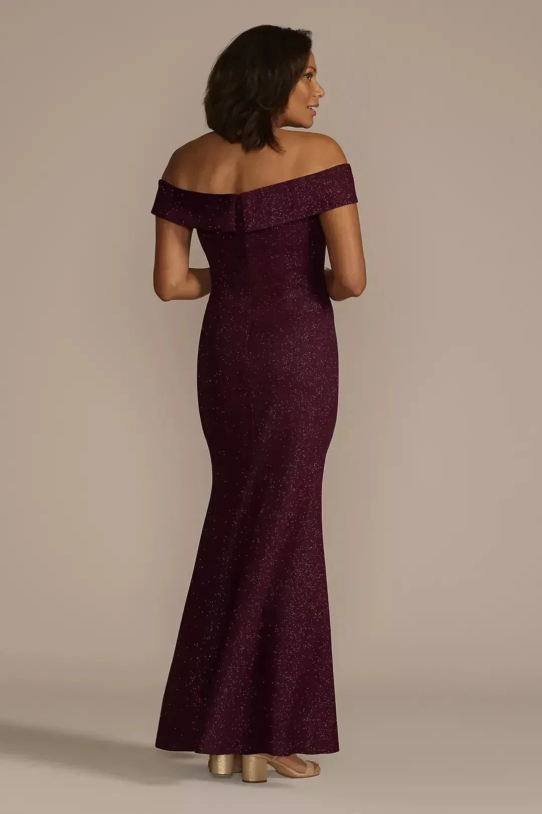 Stylish Mermaid Off Shoulder Short Sleeve Ruched Back Floor Length Mother of the Bride Dress by YiHuiw