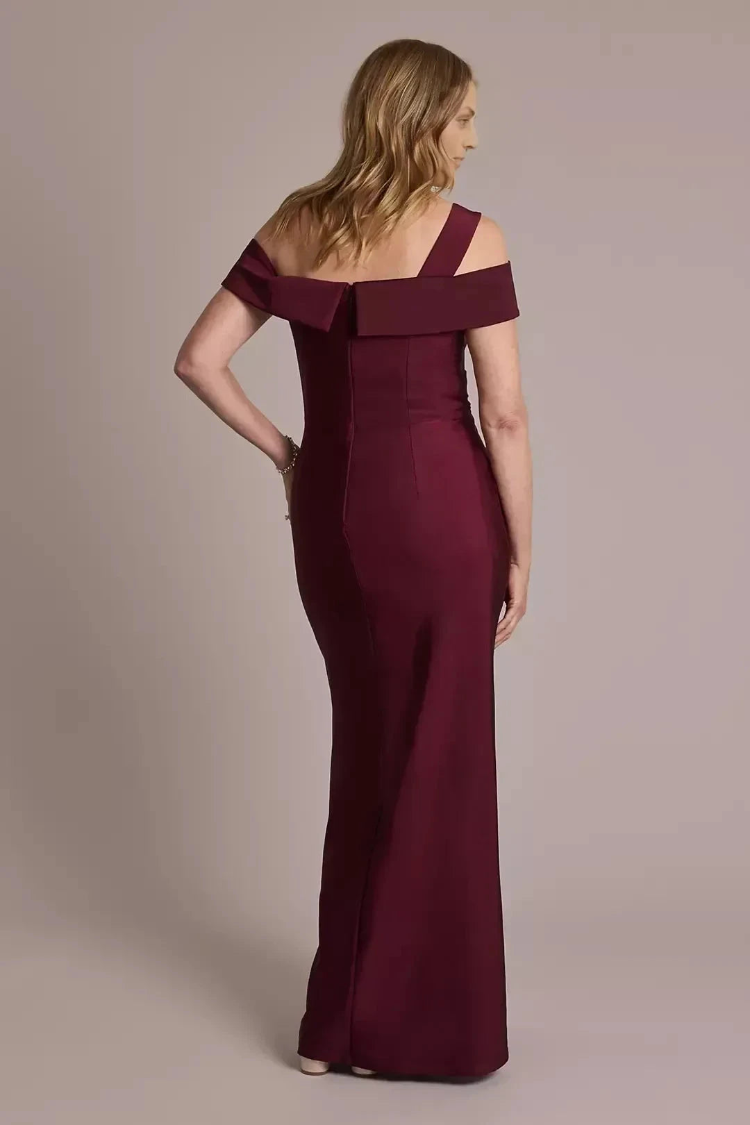 Stylish Mermaid One Shoulder Short Sleeve Ruched Back Floor Length Mother of the Bride Dress by YiHuiw