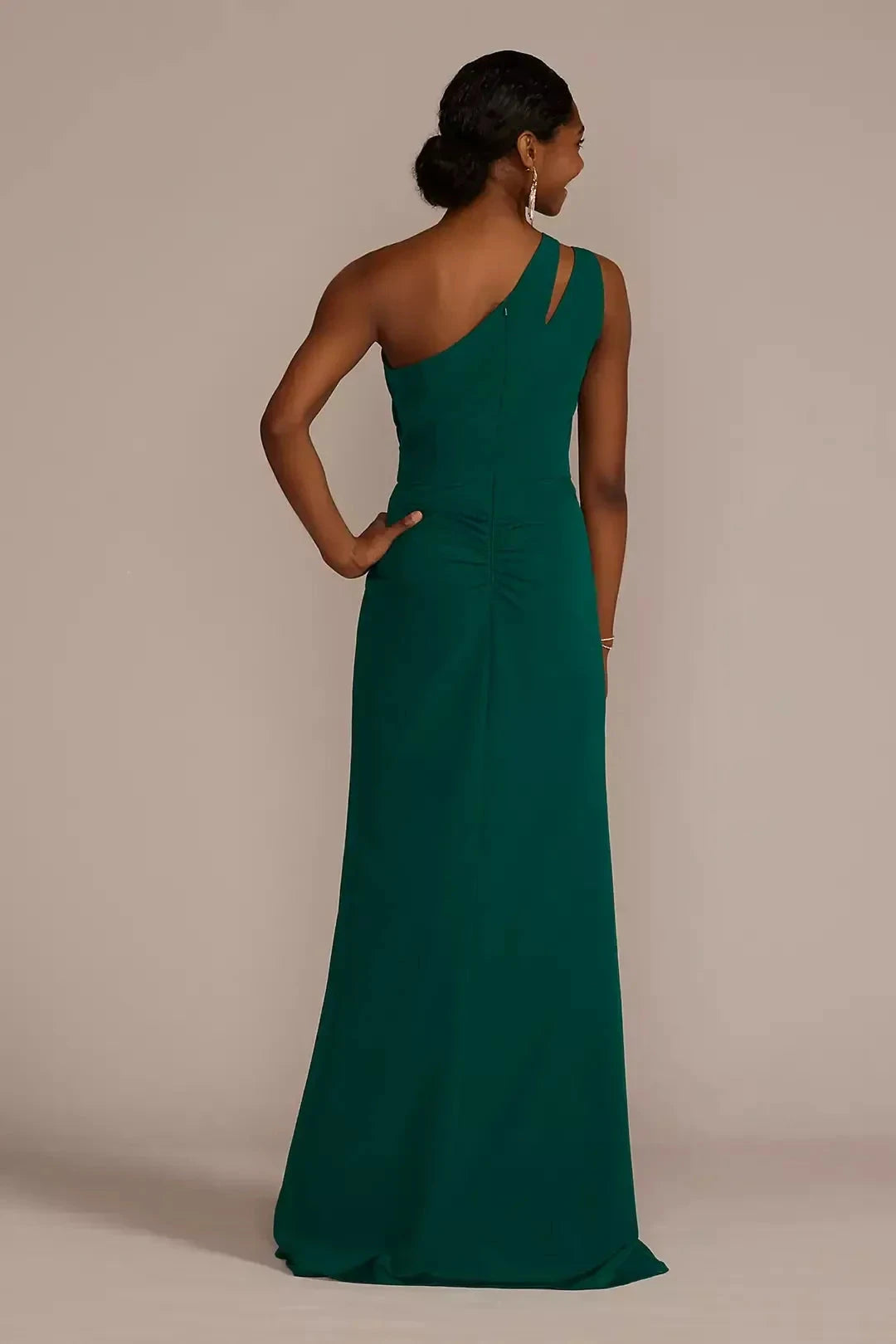 Stylish Mermaid One Shoulder Sleeveless Ruched Back Floor Length Mother of the Bride Dress by YiHuiw