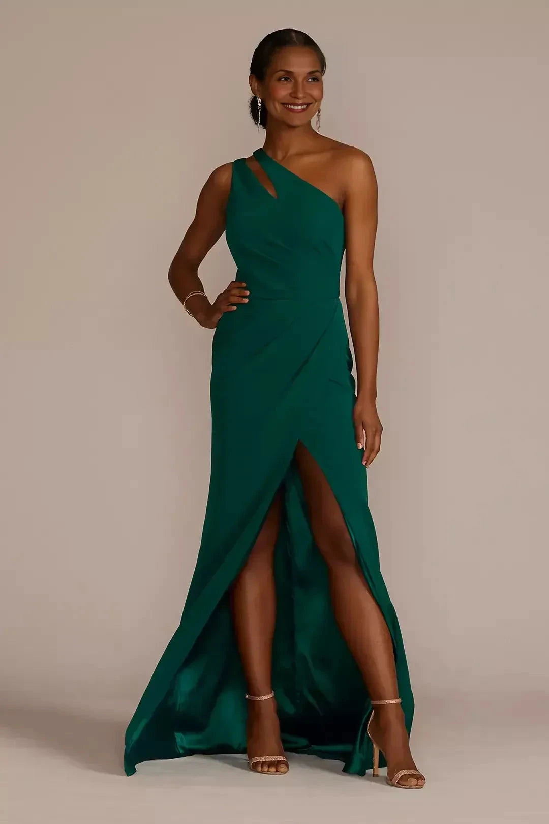 Stylish Mermaid One Shoulder Sleeveless Ruched Back Floor Length Mother of the Bride Dress by YiHuiw