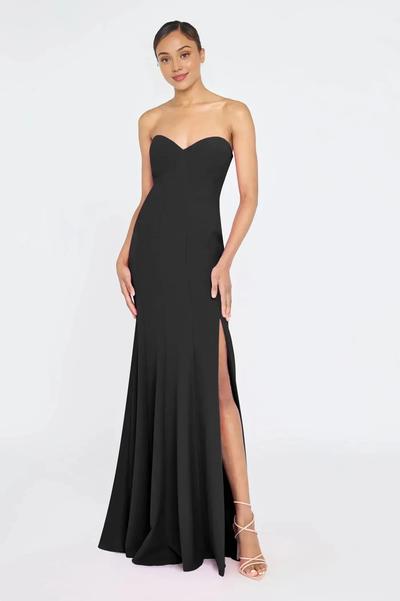 Stylish Mermaid Strapless Sleeveless Back Zipper Floor Length Prom Dress by YiHuiw