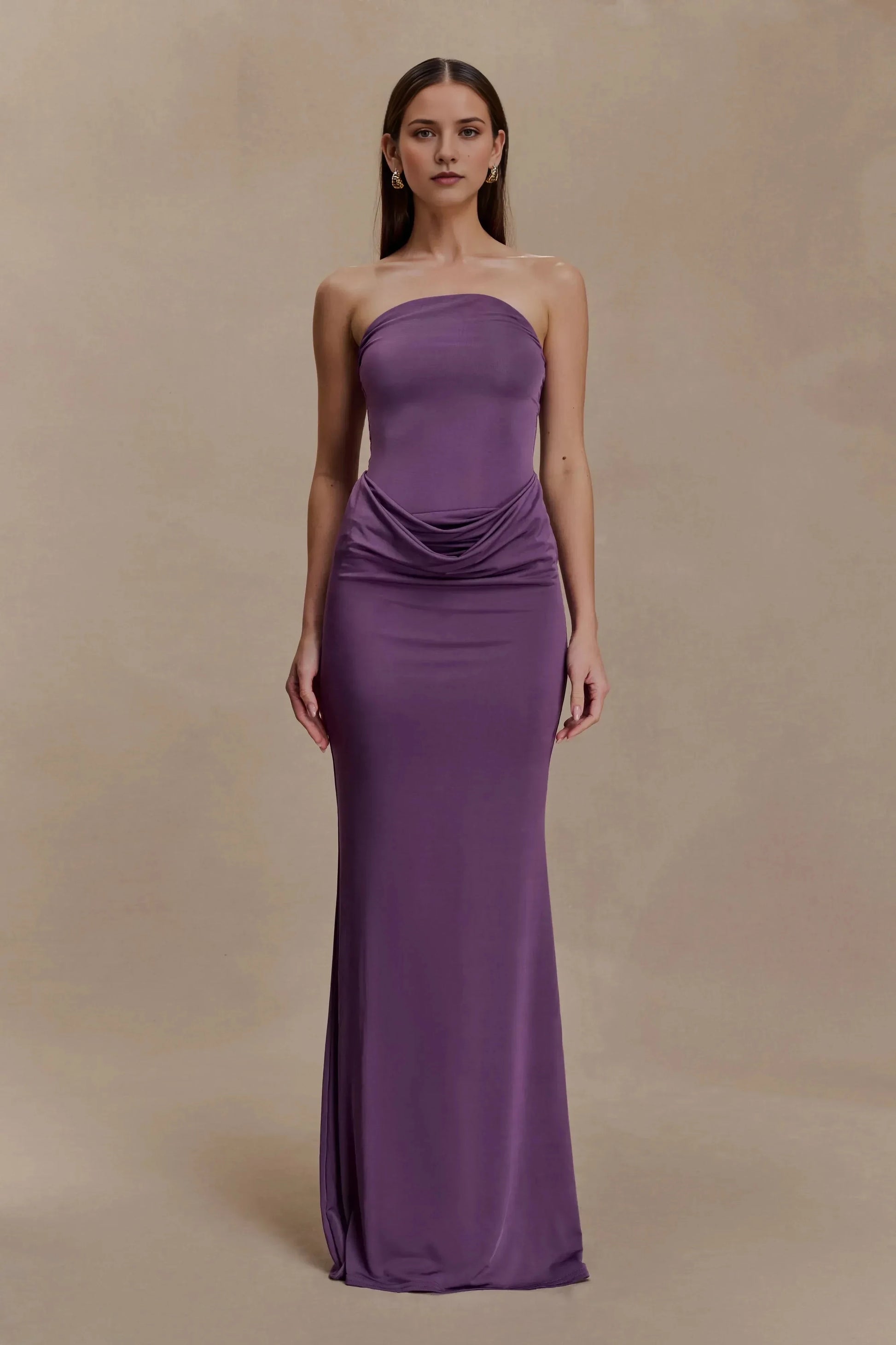 Stylish Mermaid Strapless Sleeveless Ruched Back Floor Length Prom Dress by YiHuiw