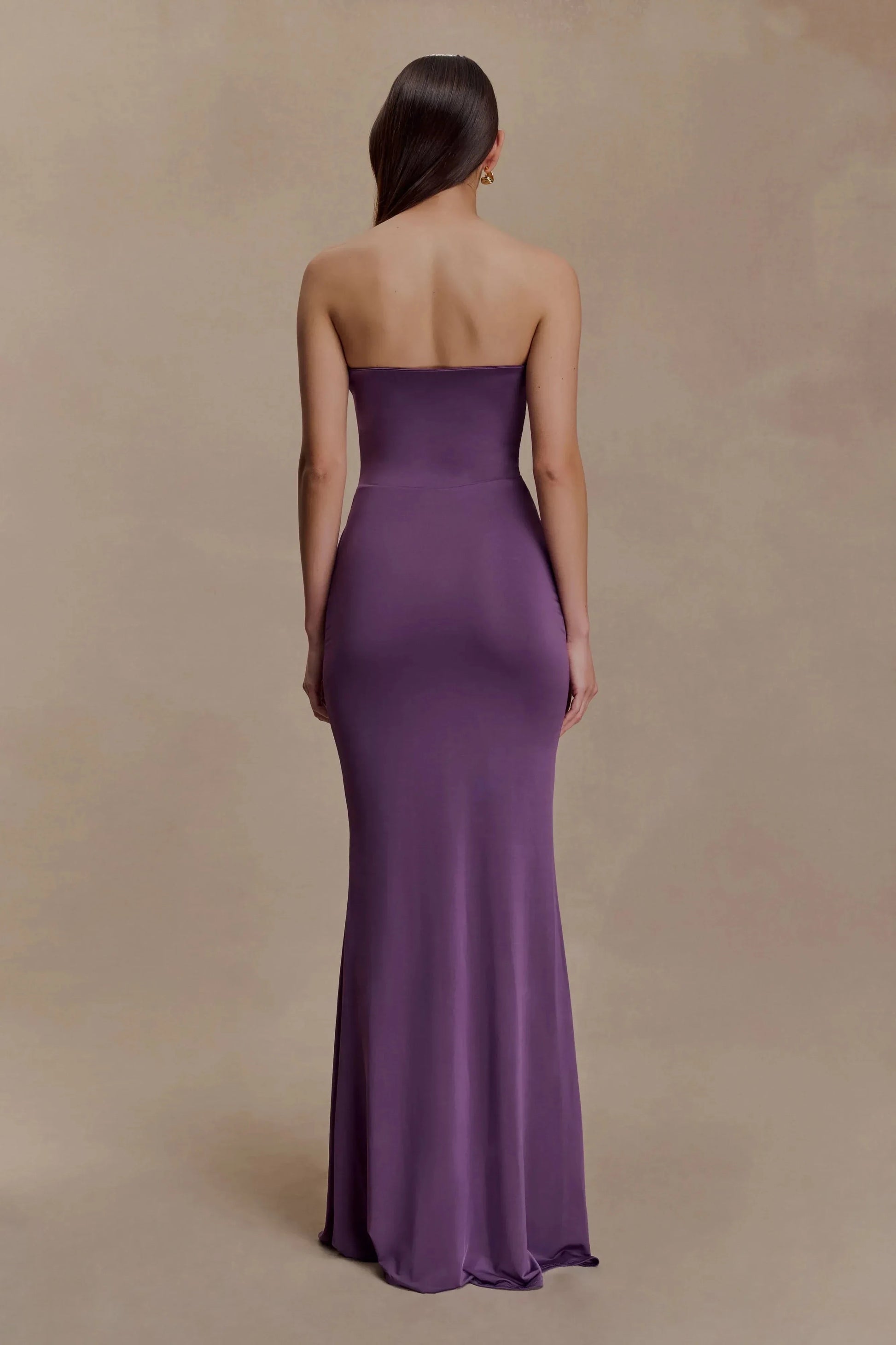 Stylish Mermaid Strapless Sleeveless Ruched Back Floor Length Prom Dress by YiHuiw