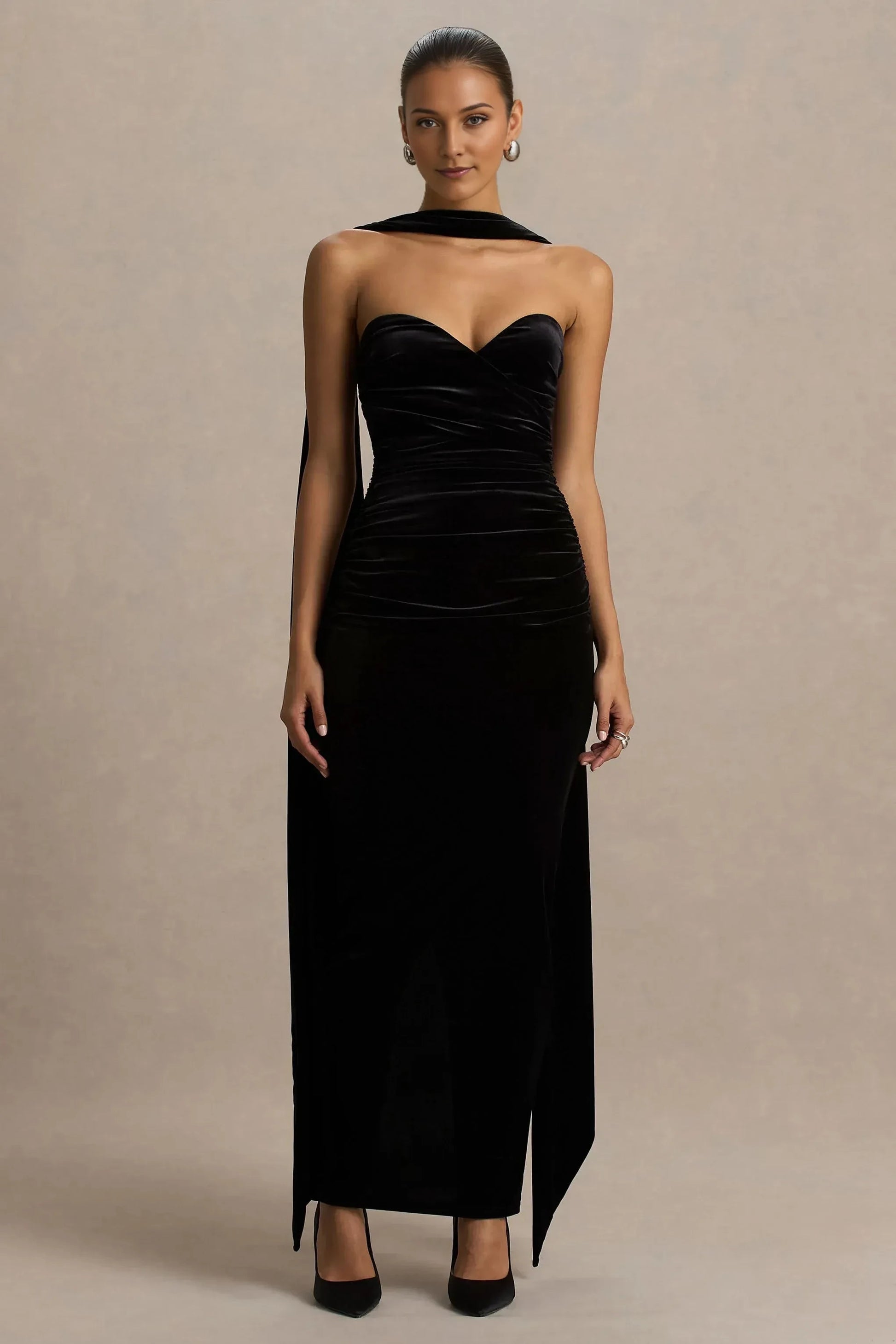 Stylish Mermaid Sweetheart Neck Sleeveless Draped Back Floor Length Prom Dress by YiHuiw