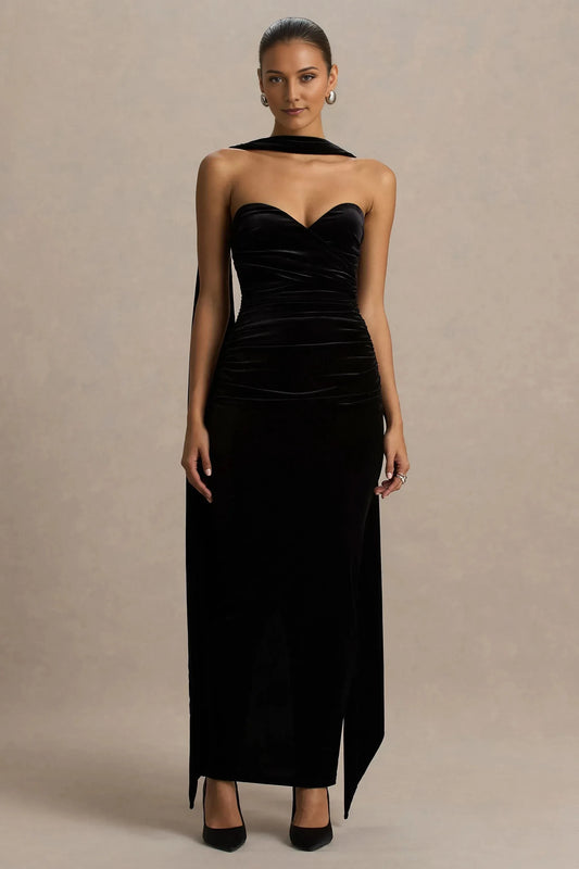 Stylish Mermaid Sweetheart Neck Sleeveless Draped Back Floor Length Prom Dress by YiHuiw