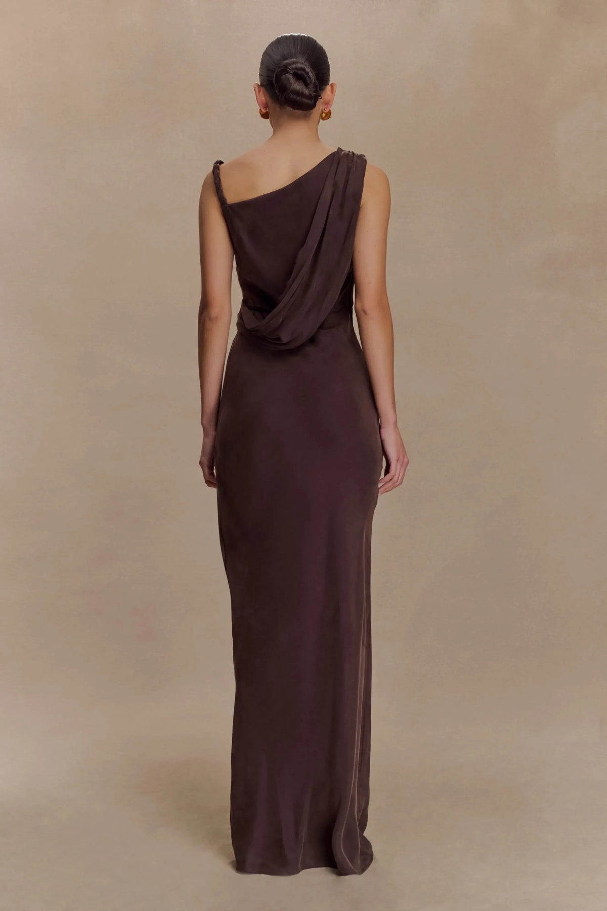 Stylish Sheath One Shoulder Sleeveless Draped Back Floor Length Prom Dress by YiHuiw