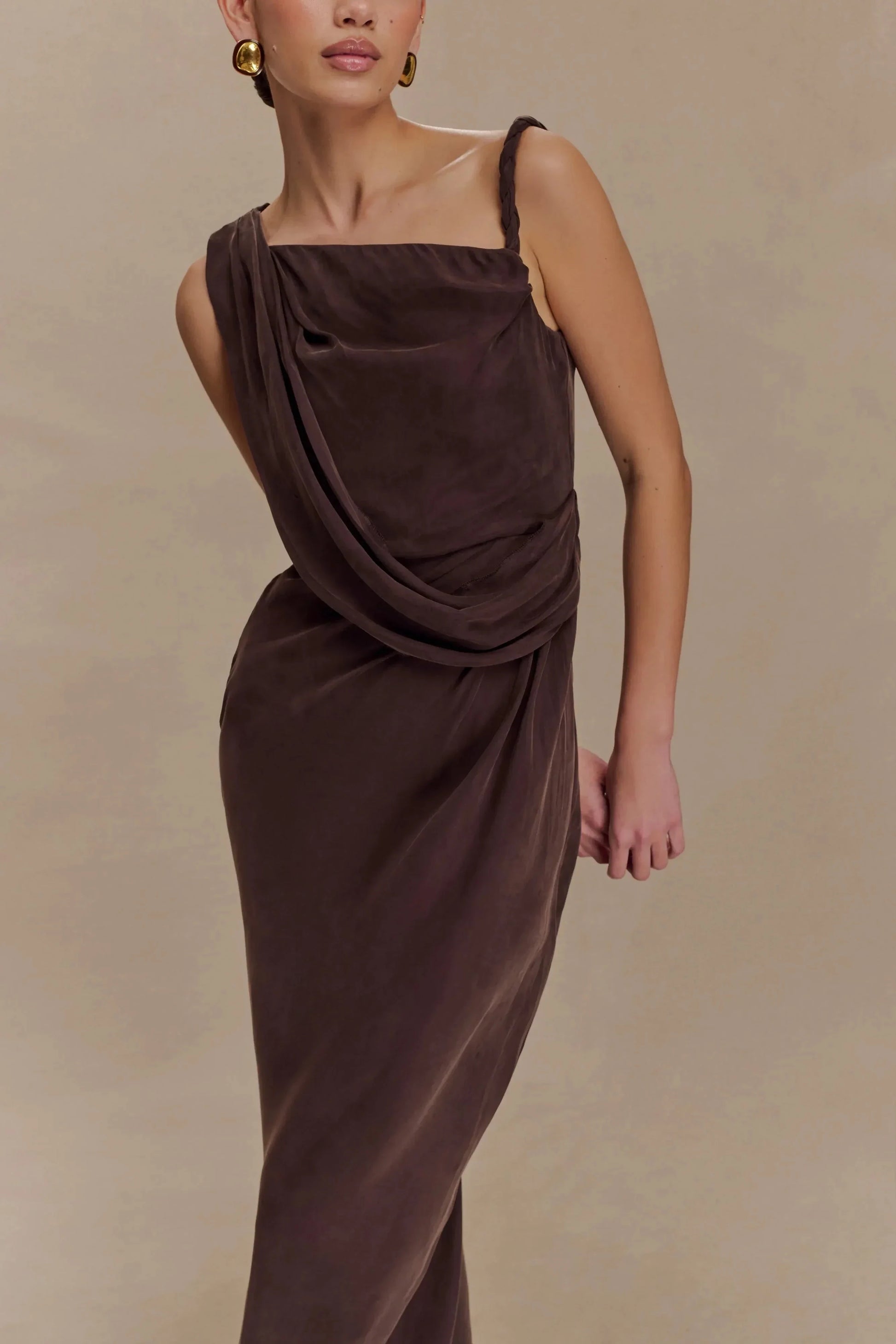 Stylish Sheath One Shoulder Sleeveless Draped Back Floor Length Prom Dress by YiHuiw