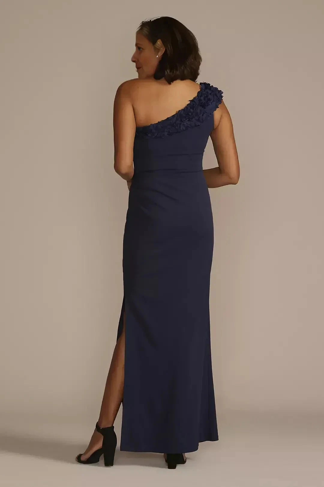 Stylish Sheath One Shoulder Sleeveless Ruched Back Floor Length Mother of the Bride Dress by YiHuiw