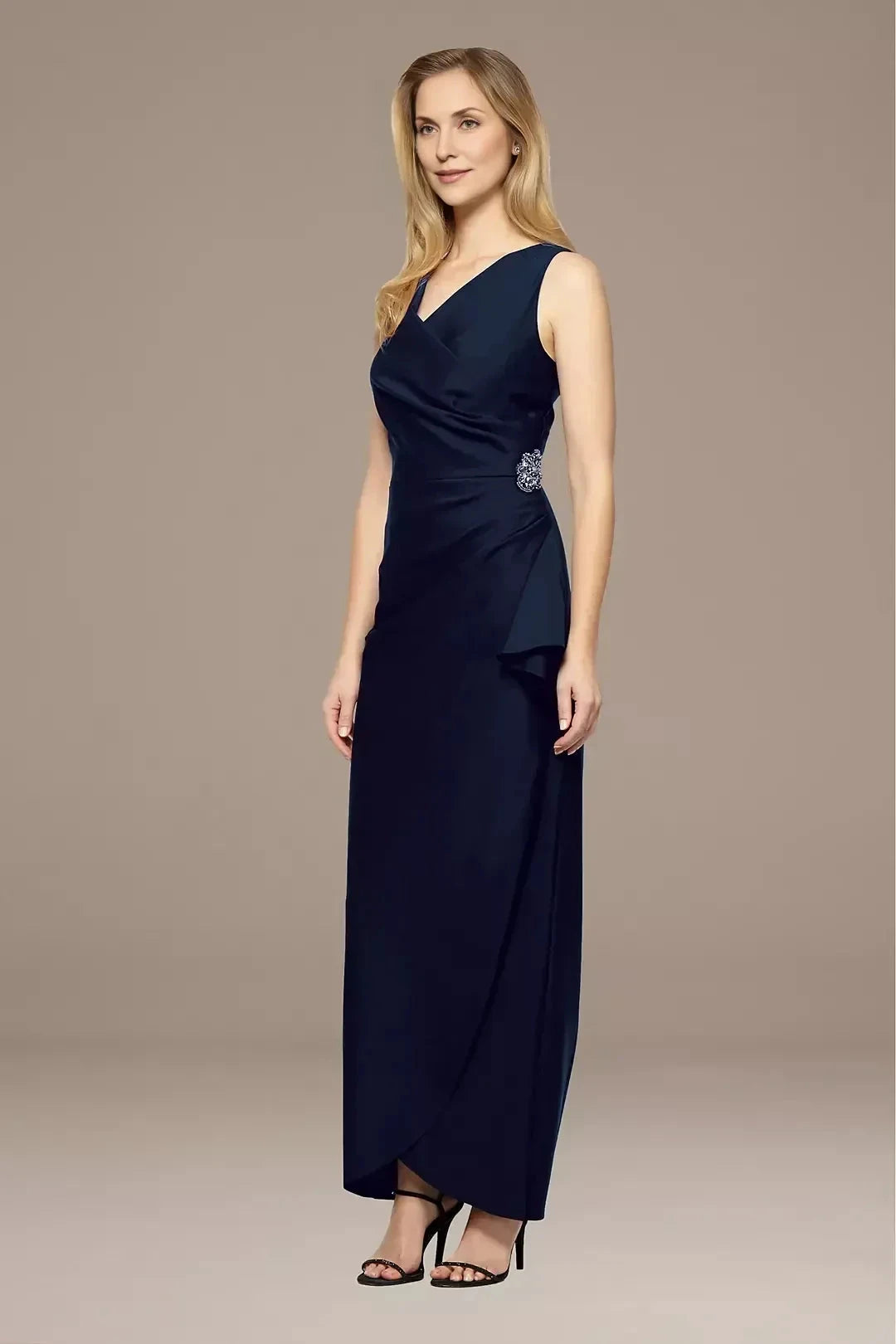 Stylish Sheath V Neck Sleeveless Zipper Back Floor Length Mother of the Bride Dress by YiHuiw