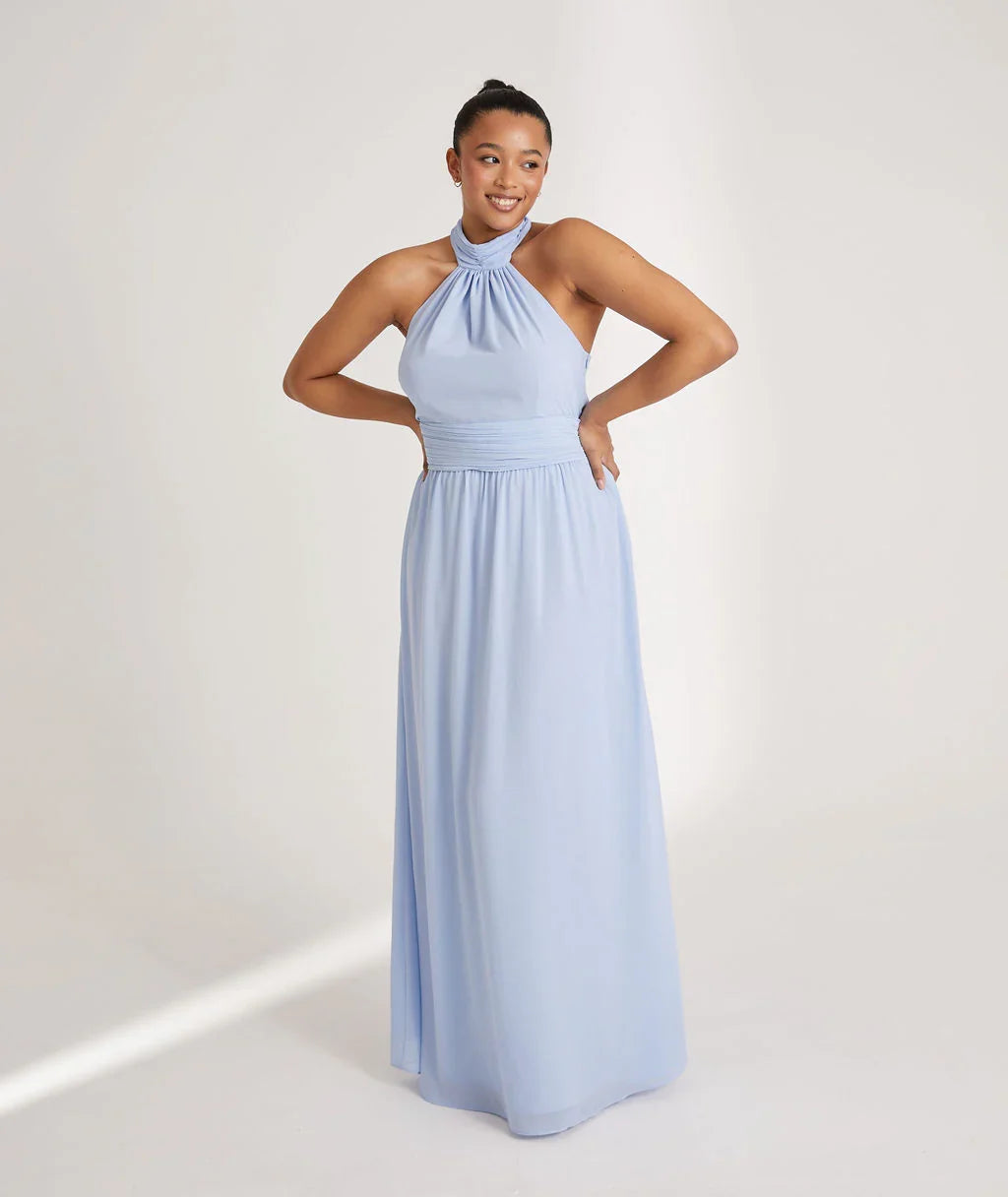 A-Line Halter Sleeveless Open Back Floor-Length Wedding Dress - Yihuiw by Yihuiw