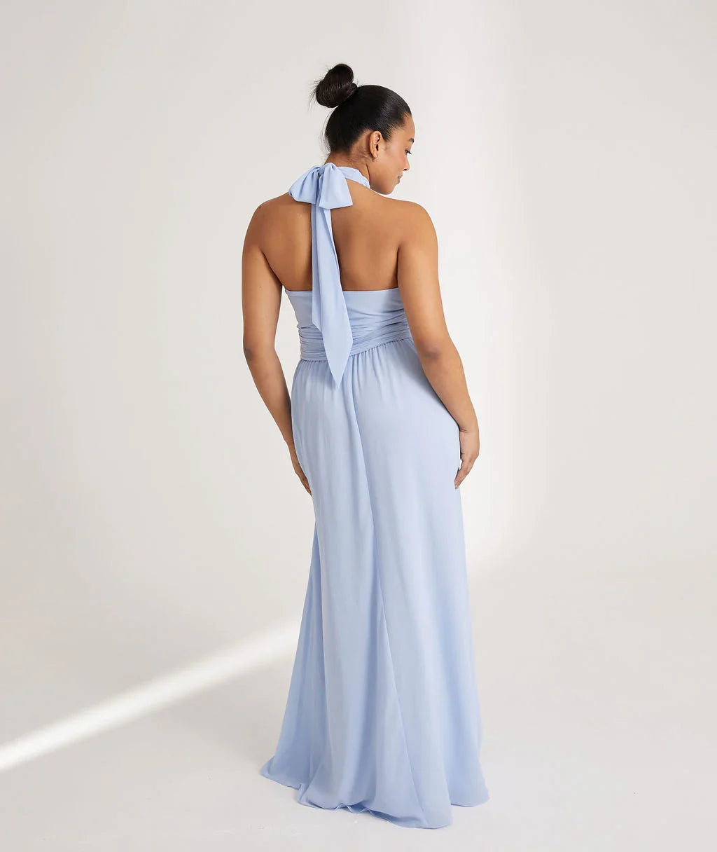 A-Line Halter Sleeveless Open Back Floor-Length Wedding Dress - Yihuiw by Yihuiw
