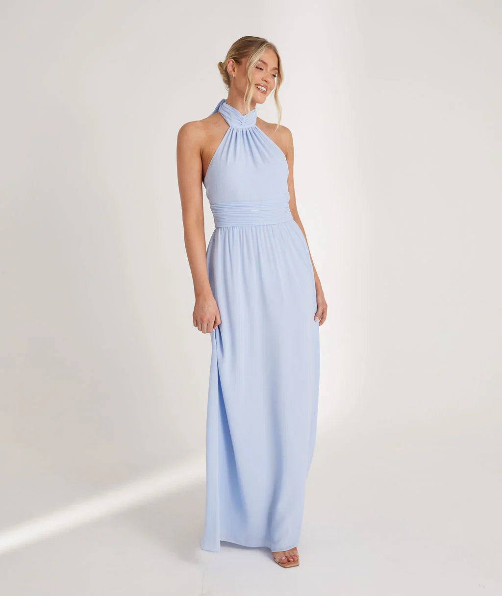 A-Line Halter Sleeveless Open Back Floor-Length Wedding Dress - Yihuiw by Yihuiw