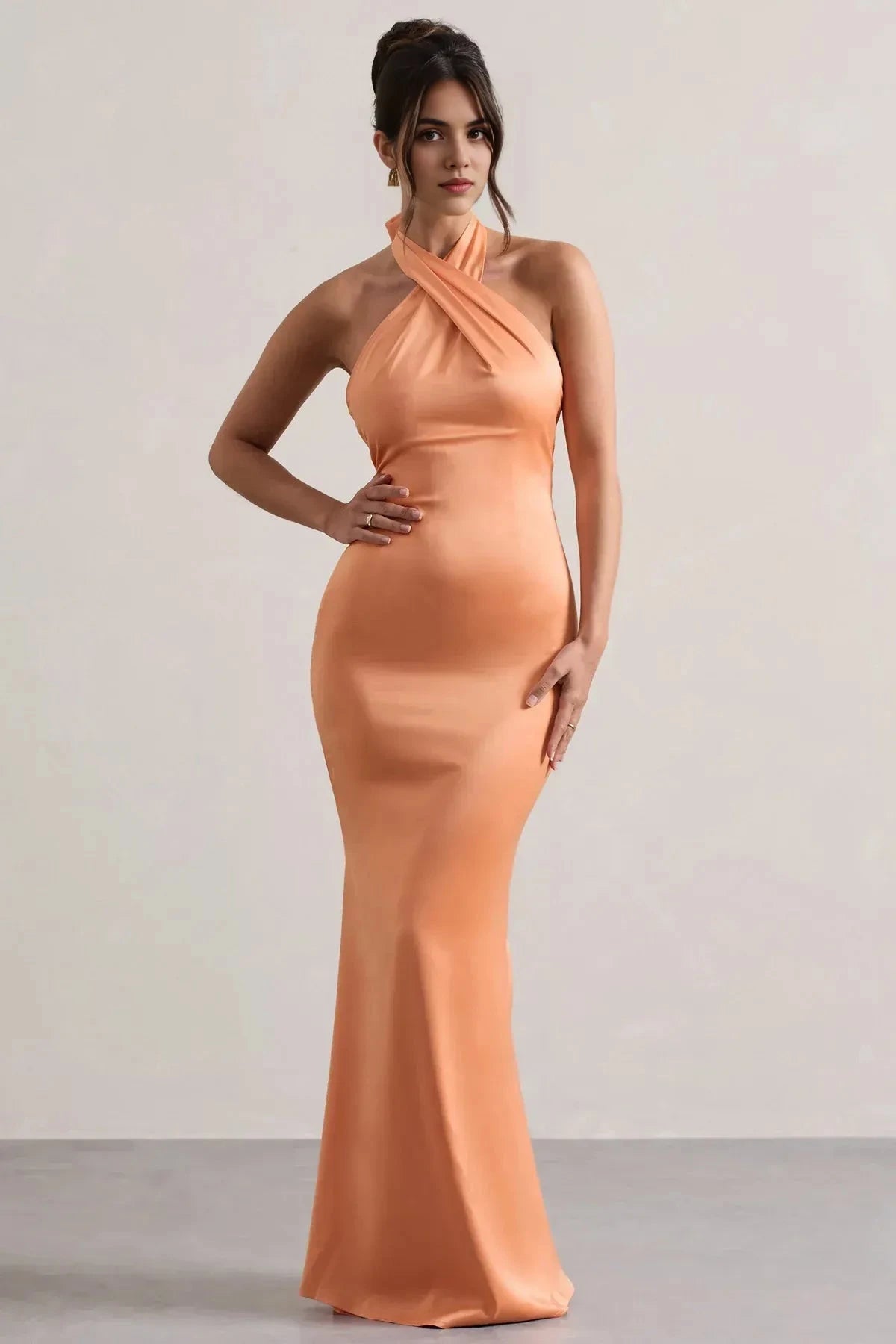 Sunny Mermaid Halter Neck Sleeveless Open Back Floor Length For Ladies Evening Dress by YiHuiw