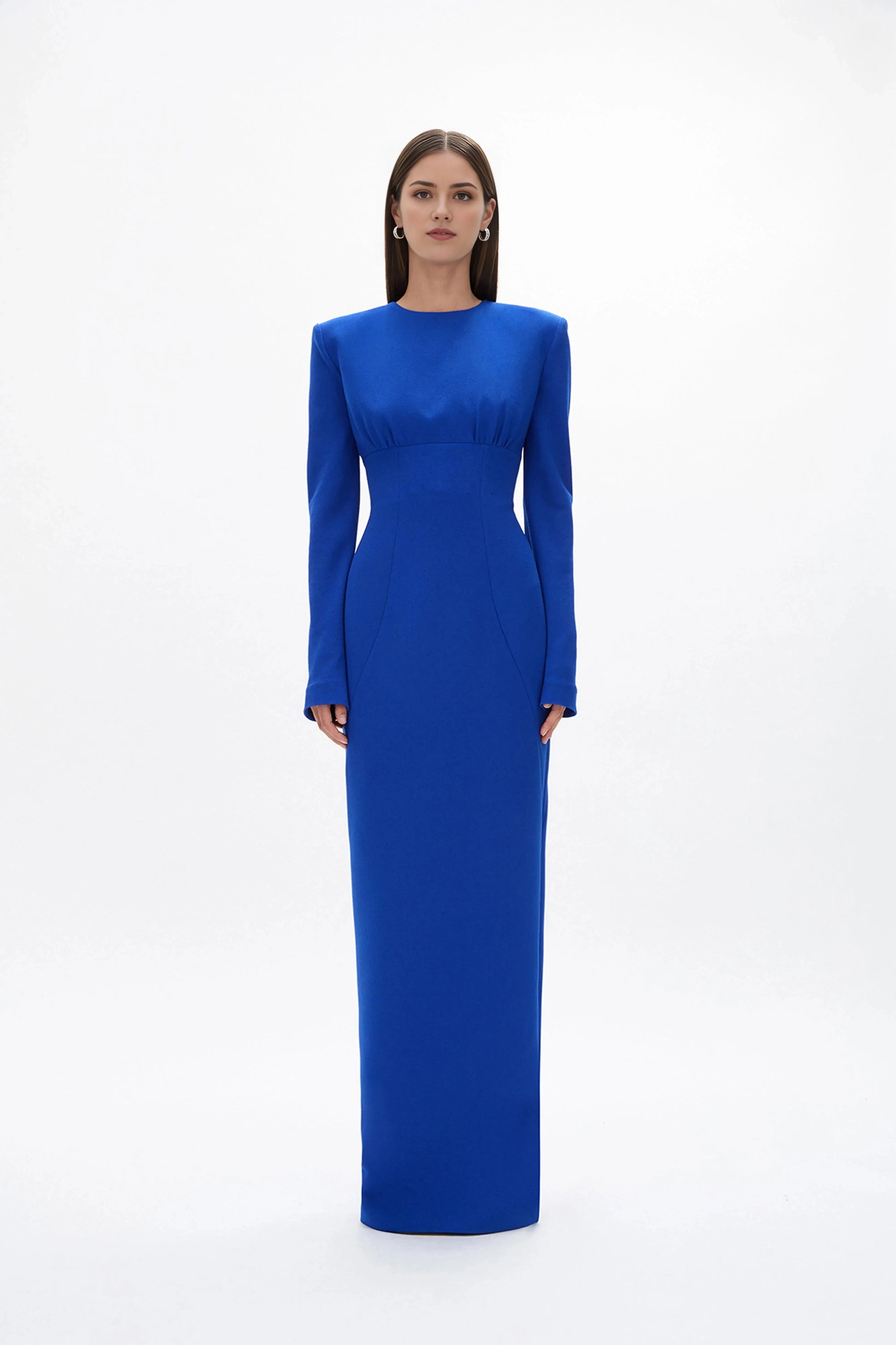 Tailored Sheath Crew Neck Long Sleeve Zipper Back Floor Length Hot sale Evening Dress by YiHuiw