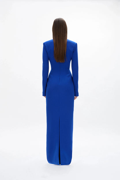Tailored Sheath Crew Neck Long Sleeve Zipper Back Floor Length Hot sale Evening Dress by YiHuiw