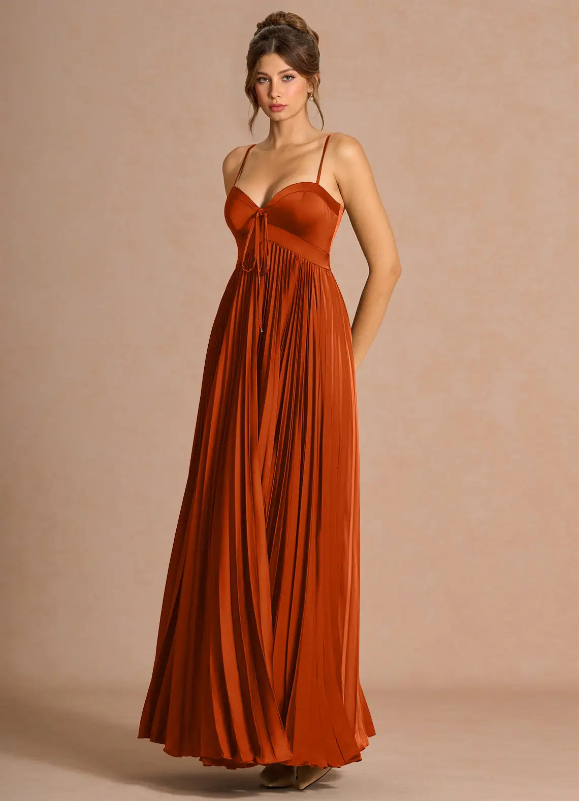 A-Line Sweetheart Satin Pleated Floor-Length Wedding Dress - Yihuiw by Yihuiw