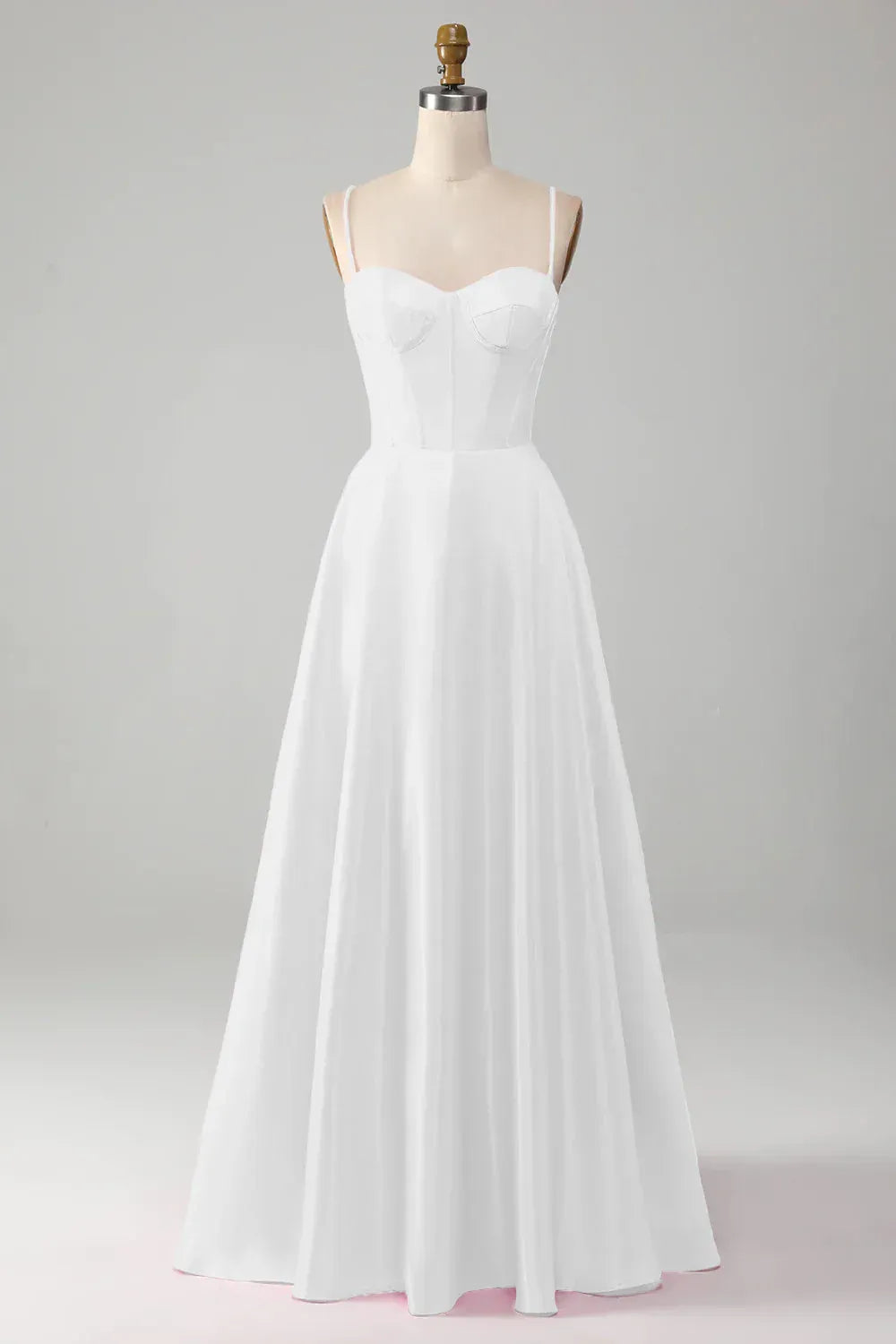 A-Line Sweetheart Chiffon Lace-Up Back Train Wedding Dress - Yihuiw by Yihuiw