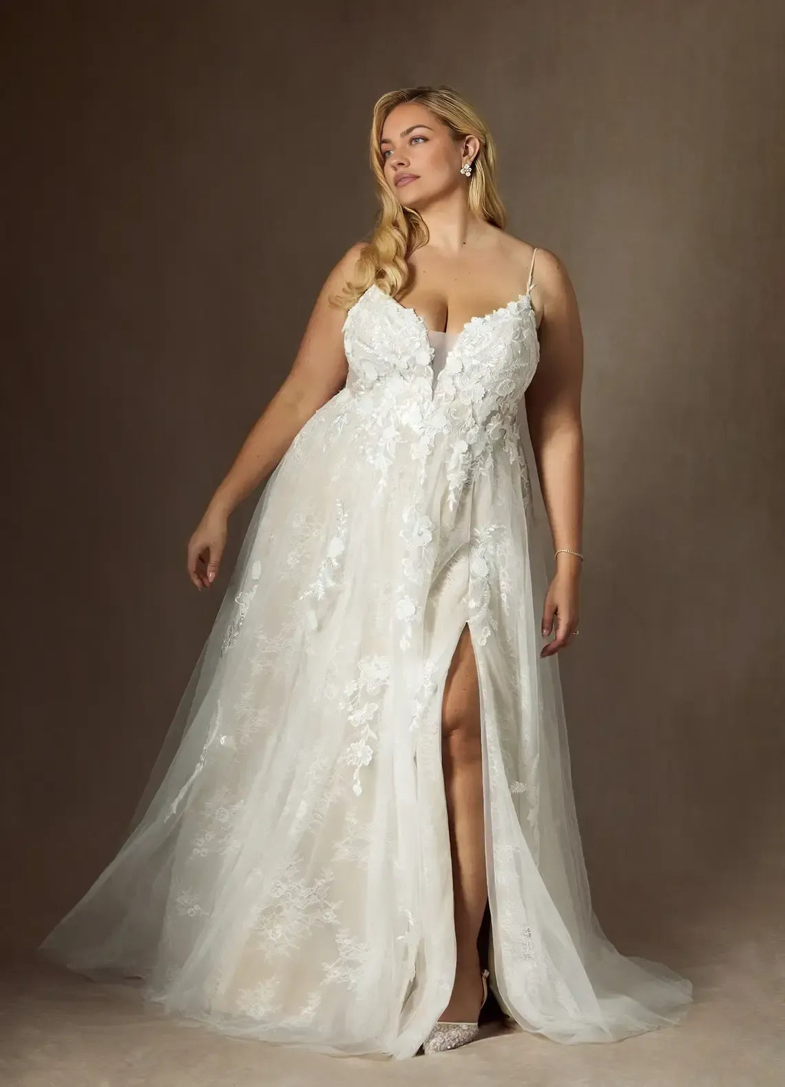 A-Line Spaghetti Strap Tulle Wedding Dress - Yihuiw by Yihuiw