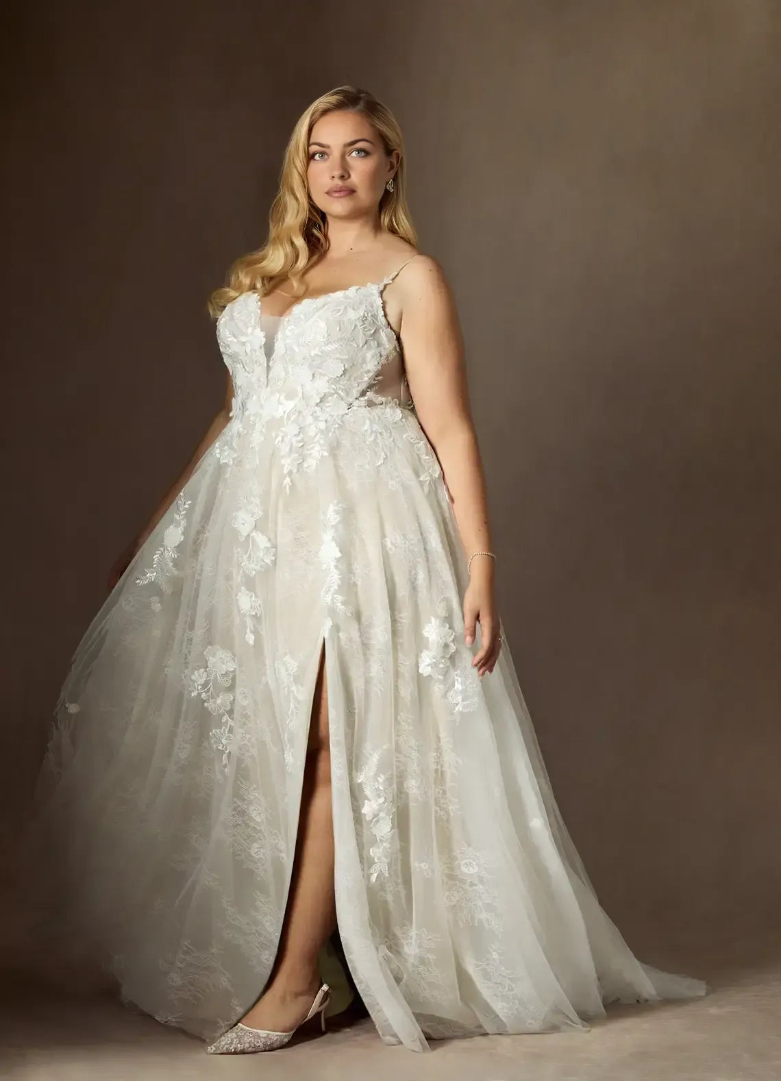 A-Line Spaghetti Strap Tulle Wedding Dress - Yihuiw by Yihuiw