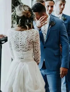 Chiffon Button Back Wedding Dress - Yihuiw by Yihuiw