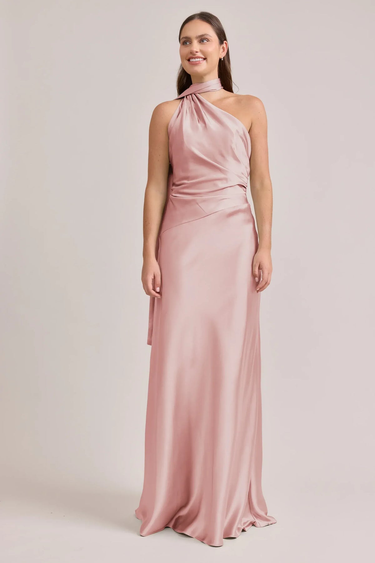 Halter Satin Wrap Wedding Dress - Yihuiw by Yihuiw